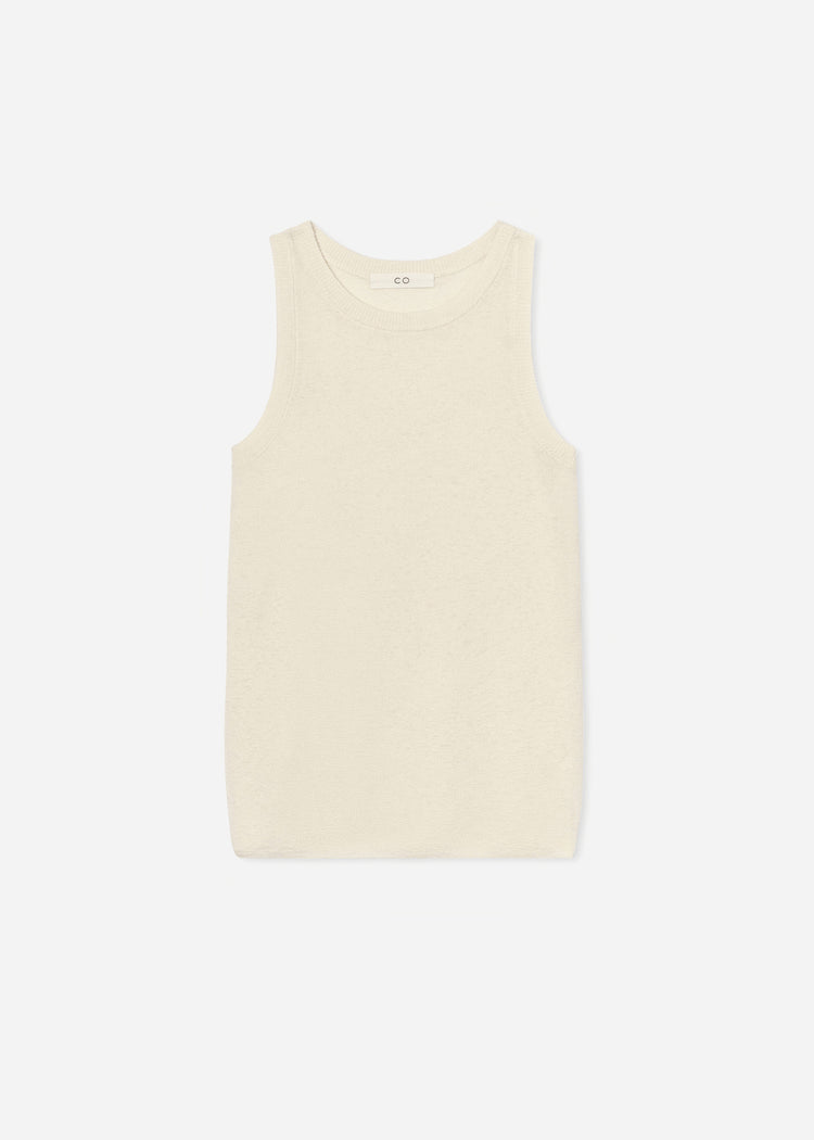 Tank Top in Fine Cashmere - Ivory, image 4 of 4