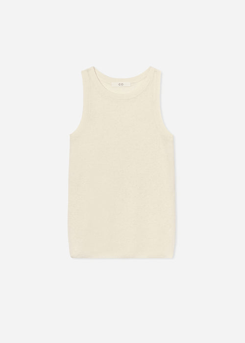 Tank Top in Fine Cashmere - Ivory, image 5 of 5