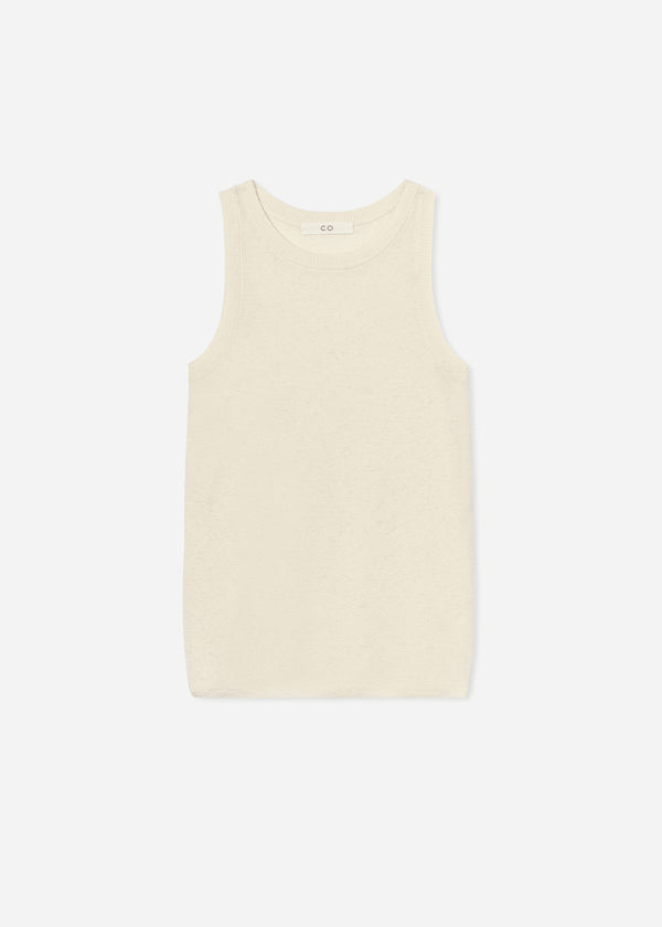 Sporty Tank in Fine Cashmere - Ivory - CO