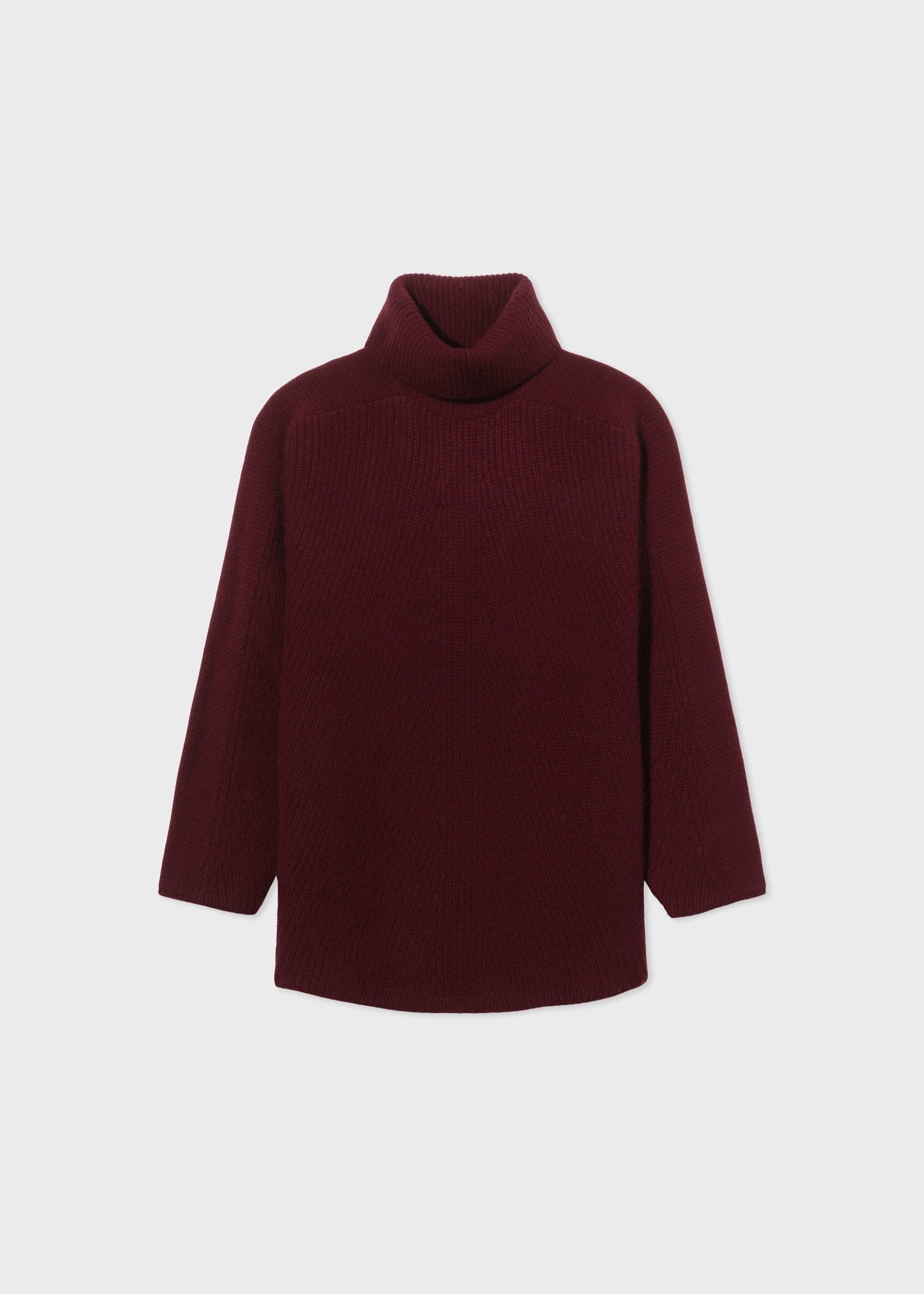 Turtleneck Sweater in Cashmere - Bordeaux