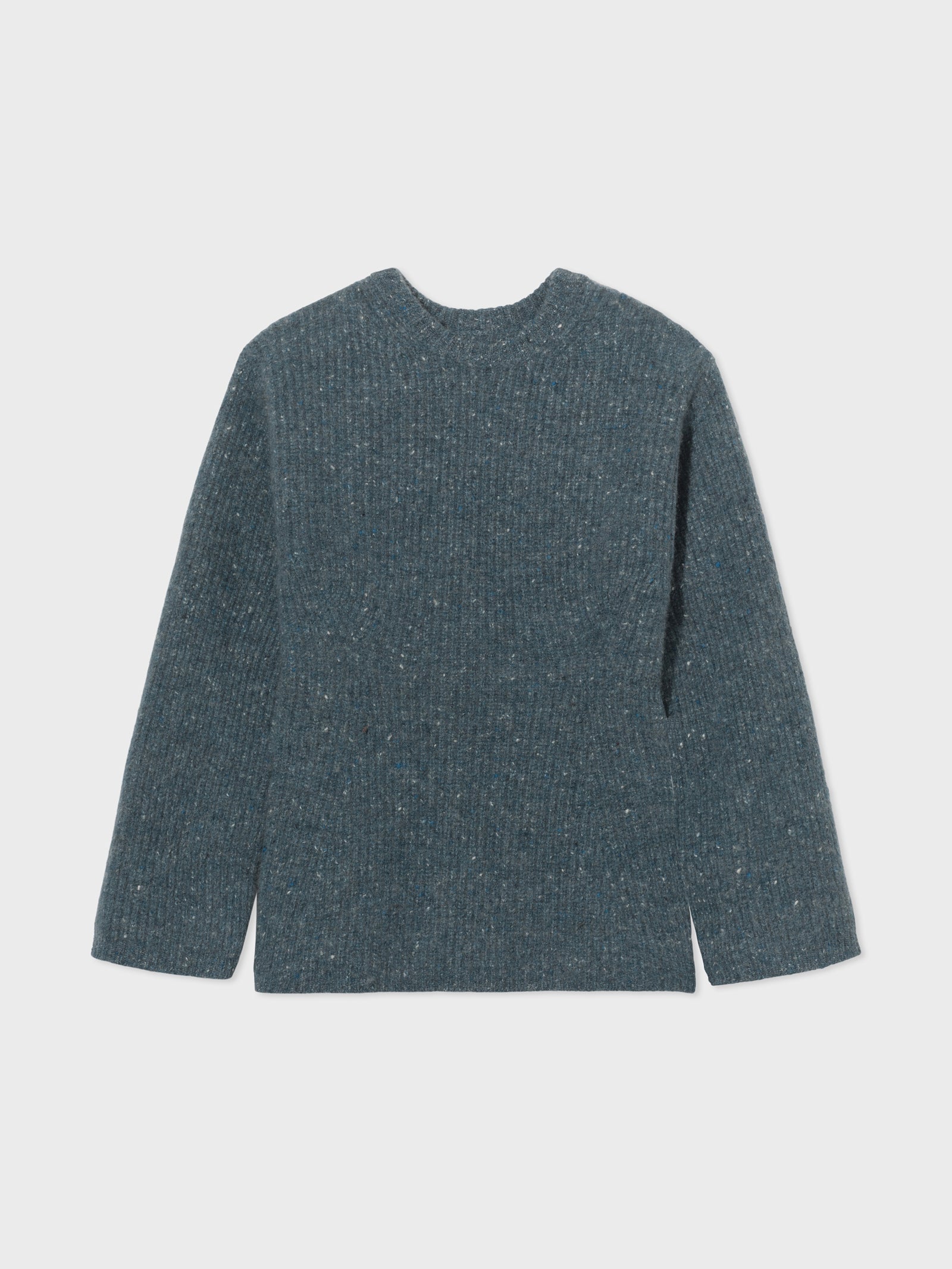 Hourglass Sweater in Tweed Knit - Blue Melange