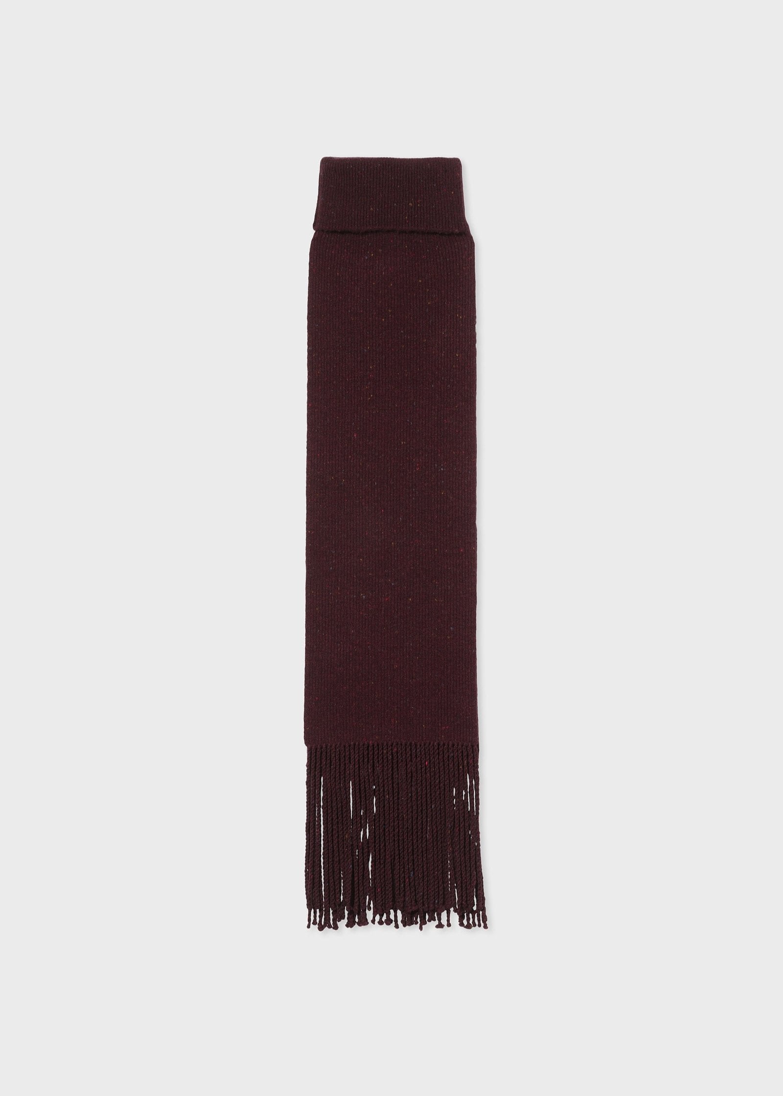 Fringe Turtleneck Scarf - Red Malange.