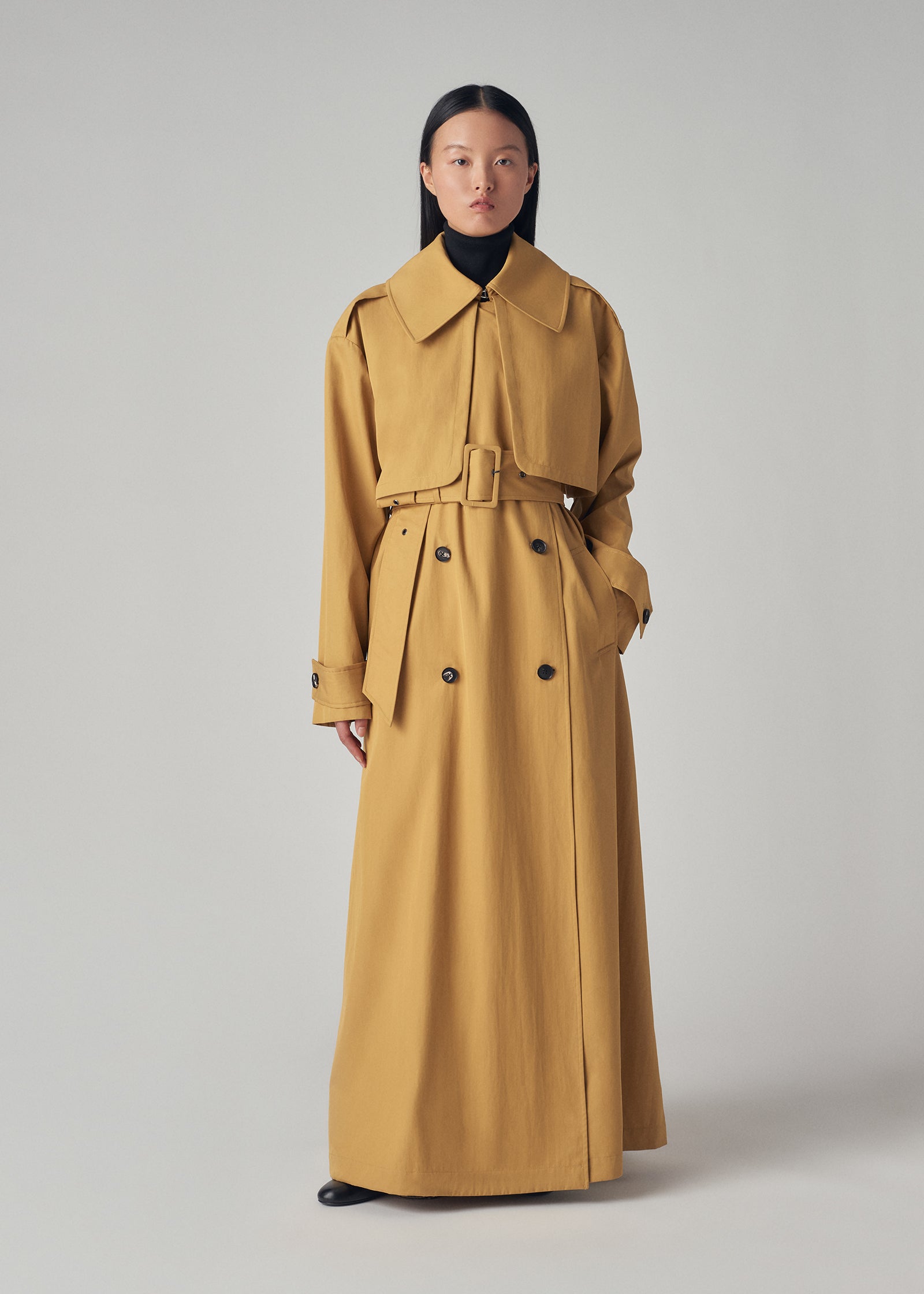 Trench Coat in Cotton Twill - Mustard - CO Collections