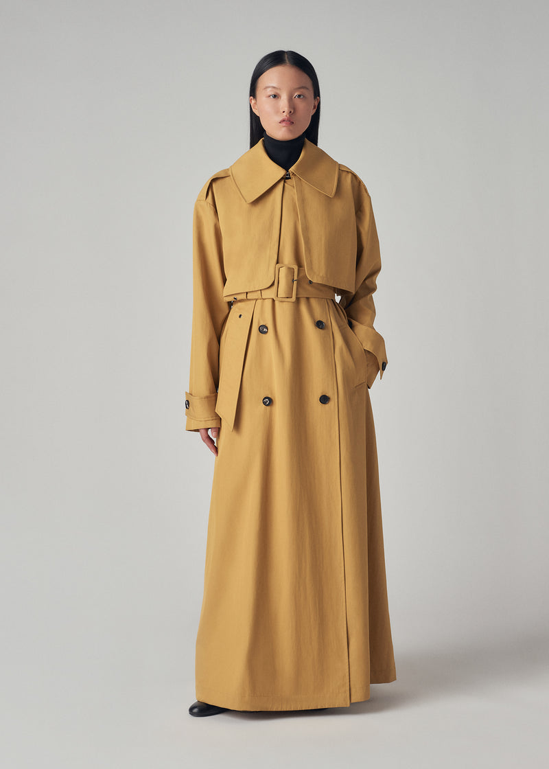 Trench Coat in Cotton Twill - Mustard - CO