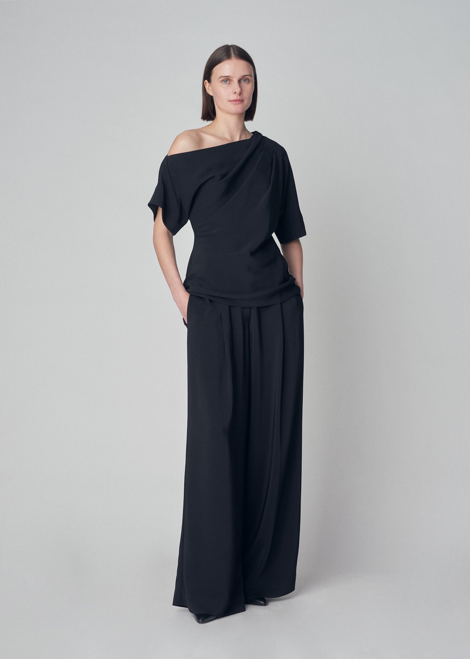Evening Trouser in Cady - Black - CO Collections