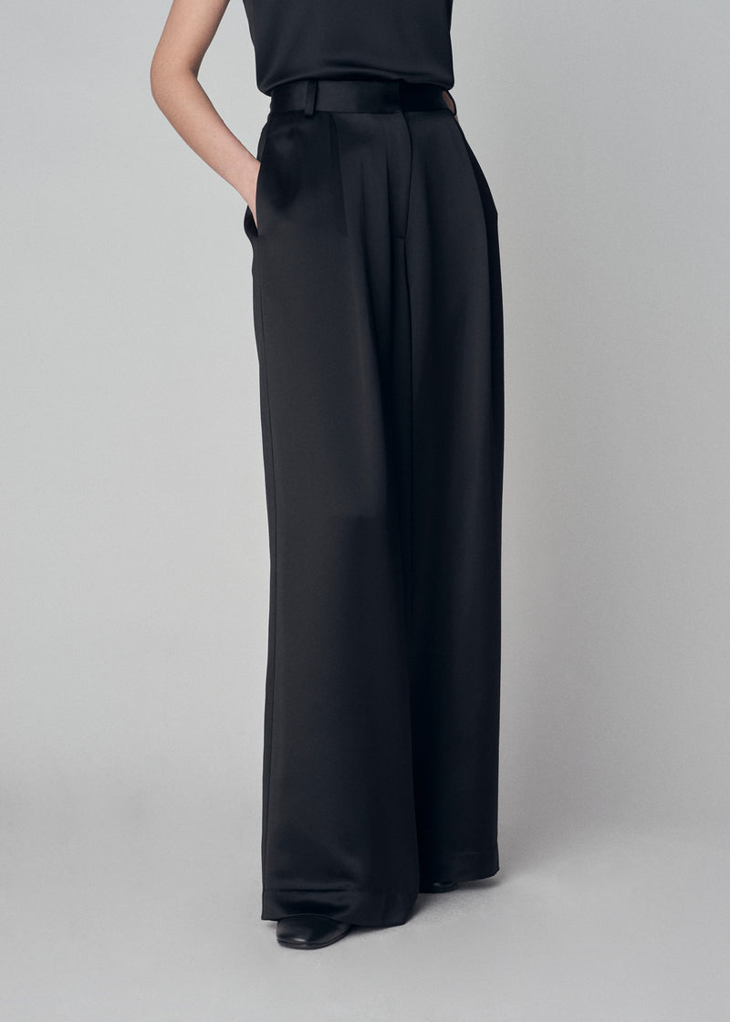 Evening Trouser in Satin - Black - CO