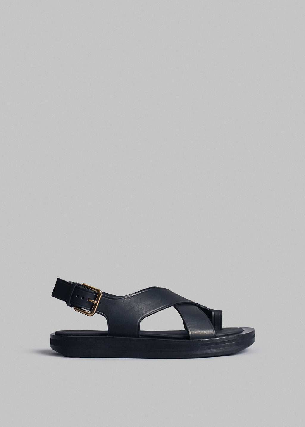 Leather Wrap Toe Sandal - Black - CO