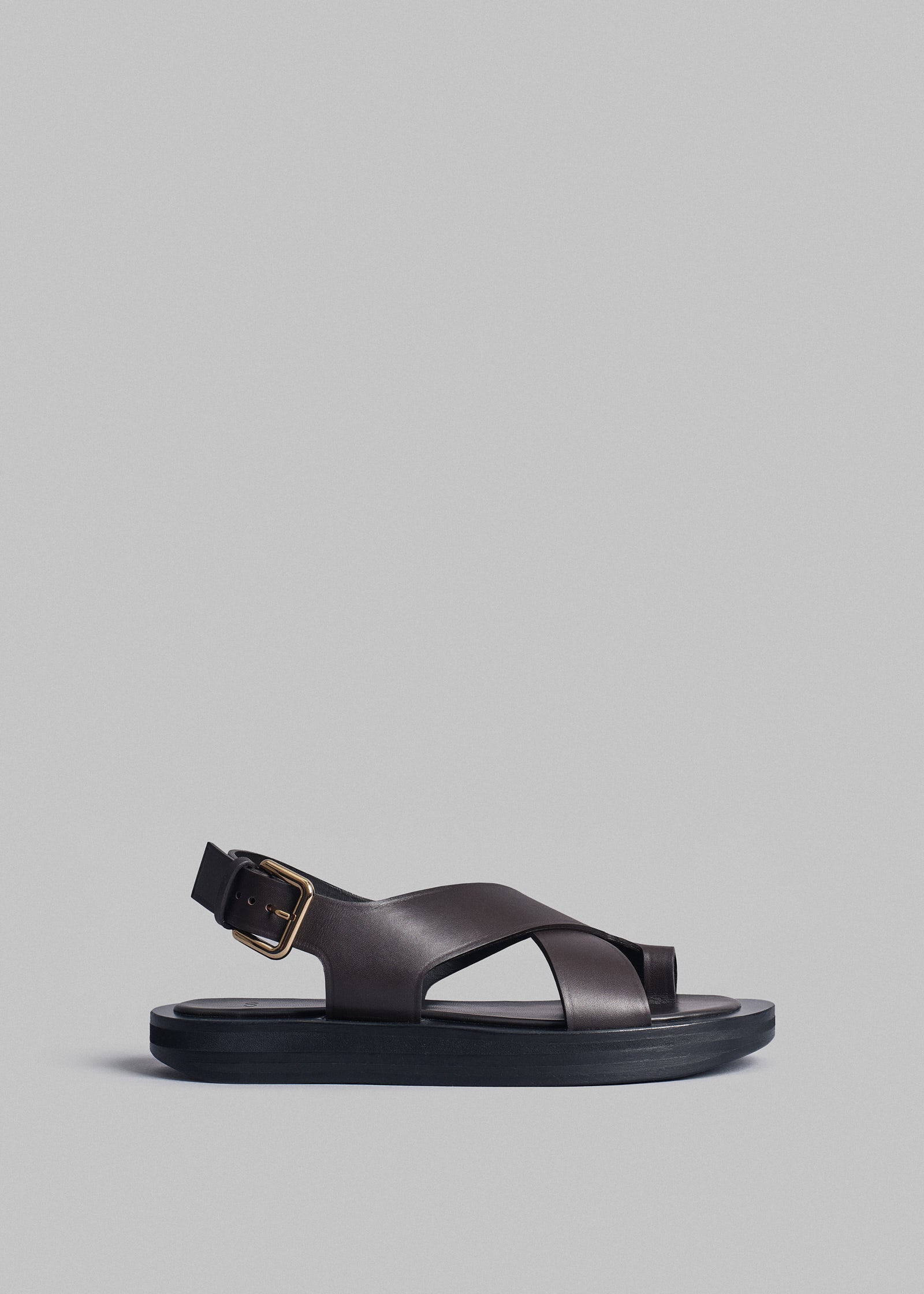 Leather Wrap Toe Sandal - Chestnut