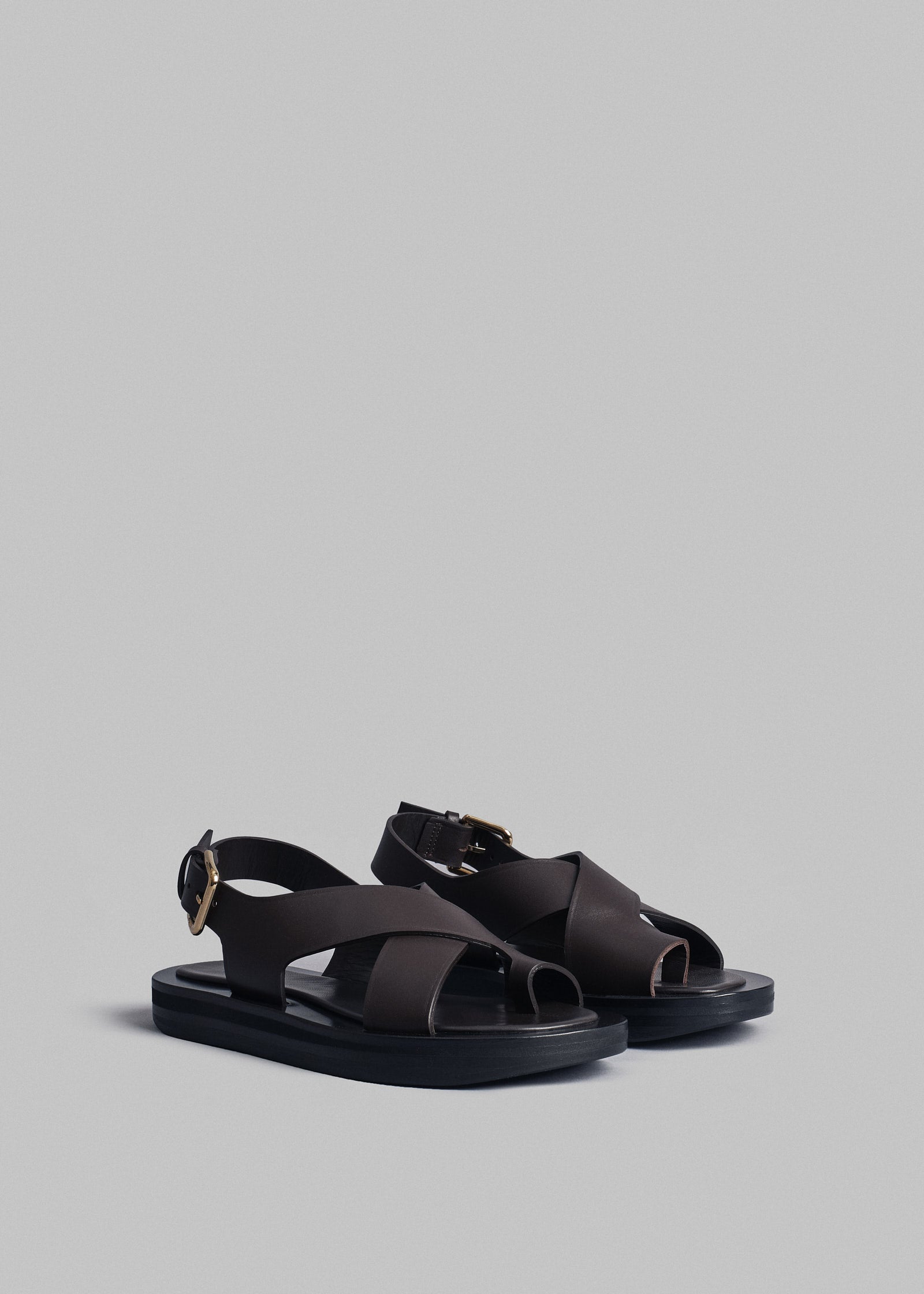 Leather Wrap Toe Sandal - Chestnut