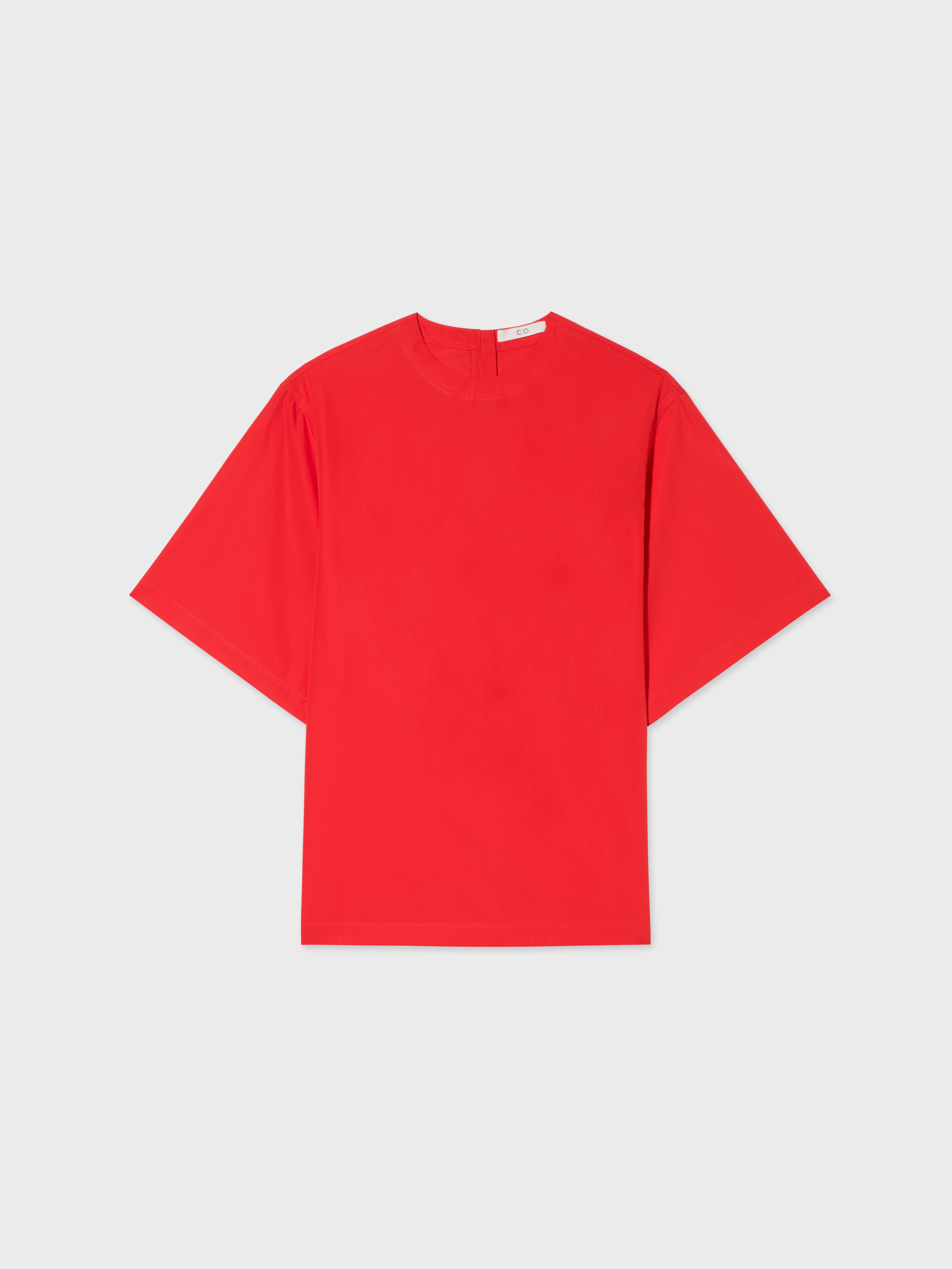 Oversized Poplin T-Shirt - Red