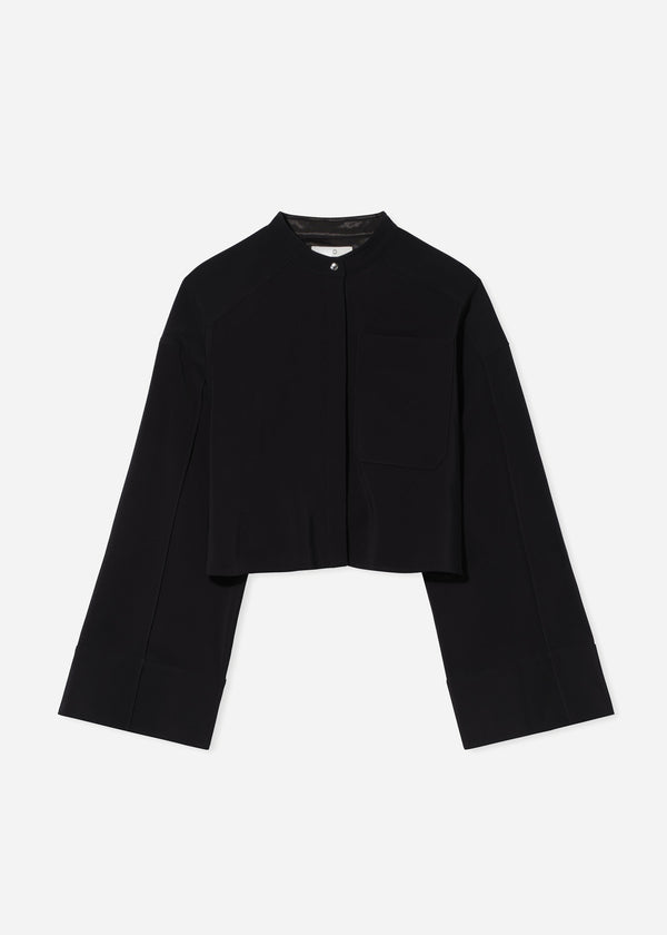 Bell Sleeve Blouse in Crepe - Black - CO