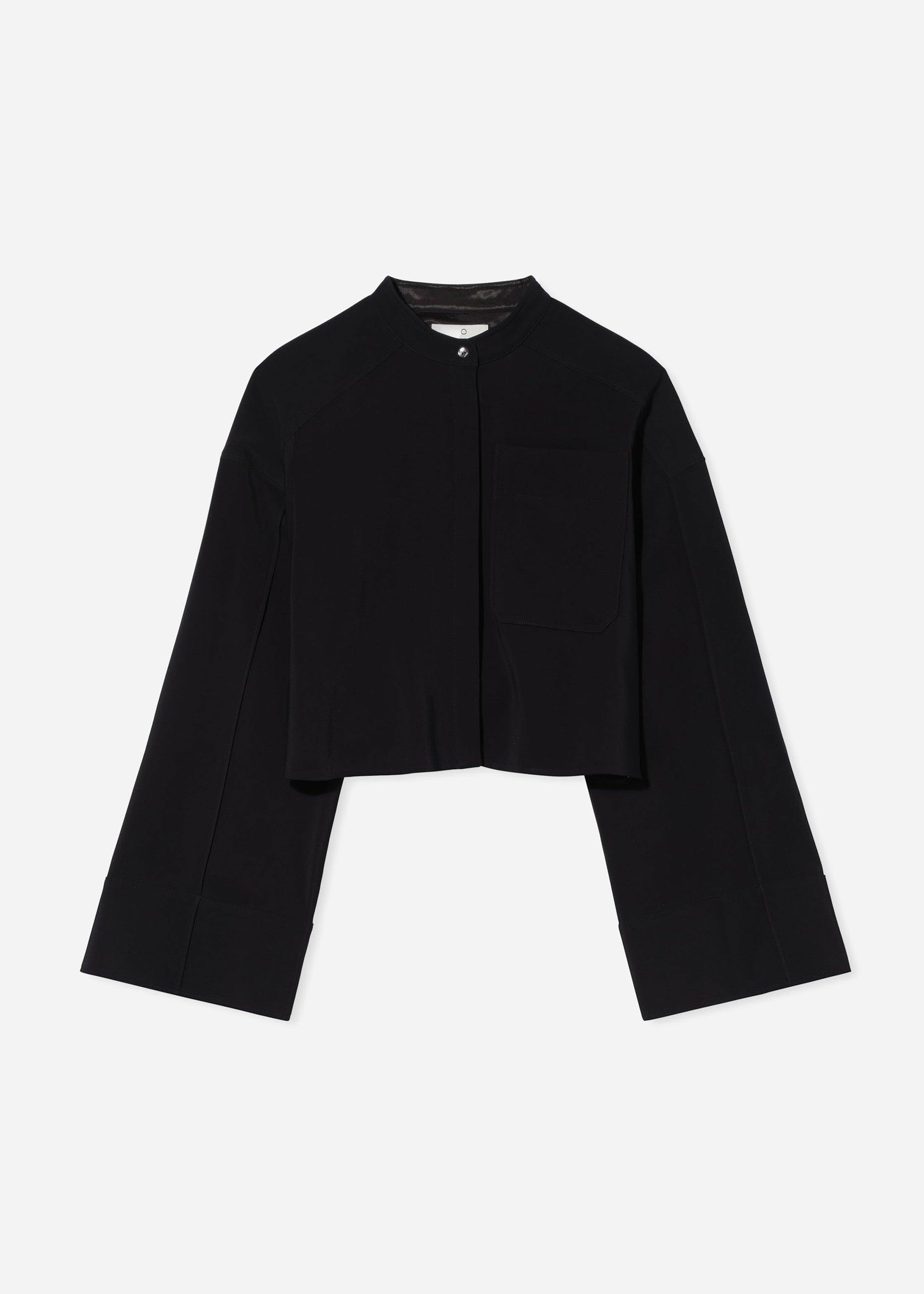 Bell Sleeve Blouse in Crepe - Black