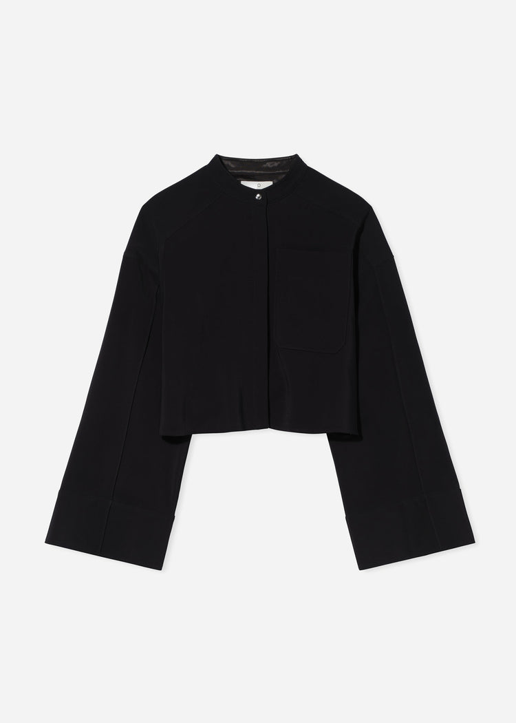 Bell Sleeve Blouse in Crepe - Black, image 5 of 5