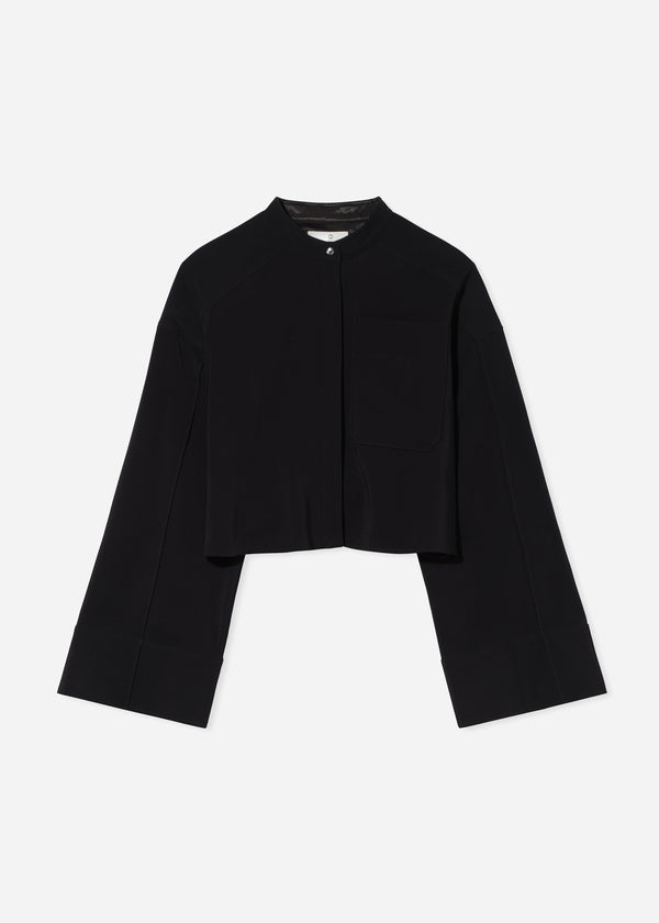 Bell Sleeve Blouse in Crepe - Black - CO