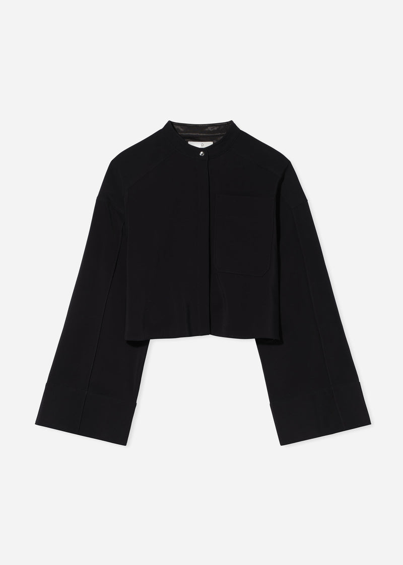 Bell Sleeve Blouse in Crepe - Black - CO