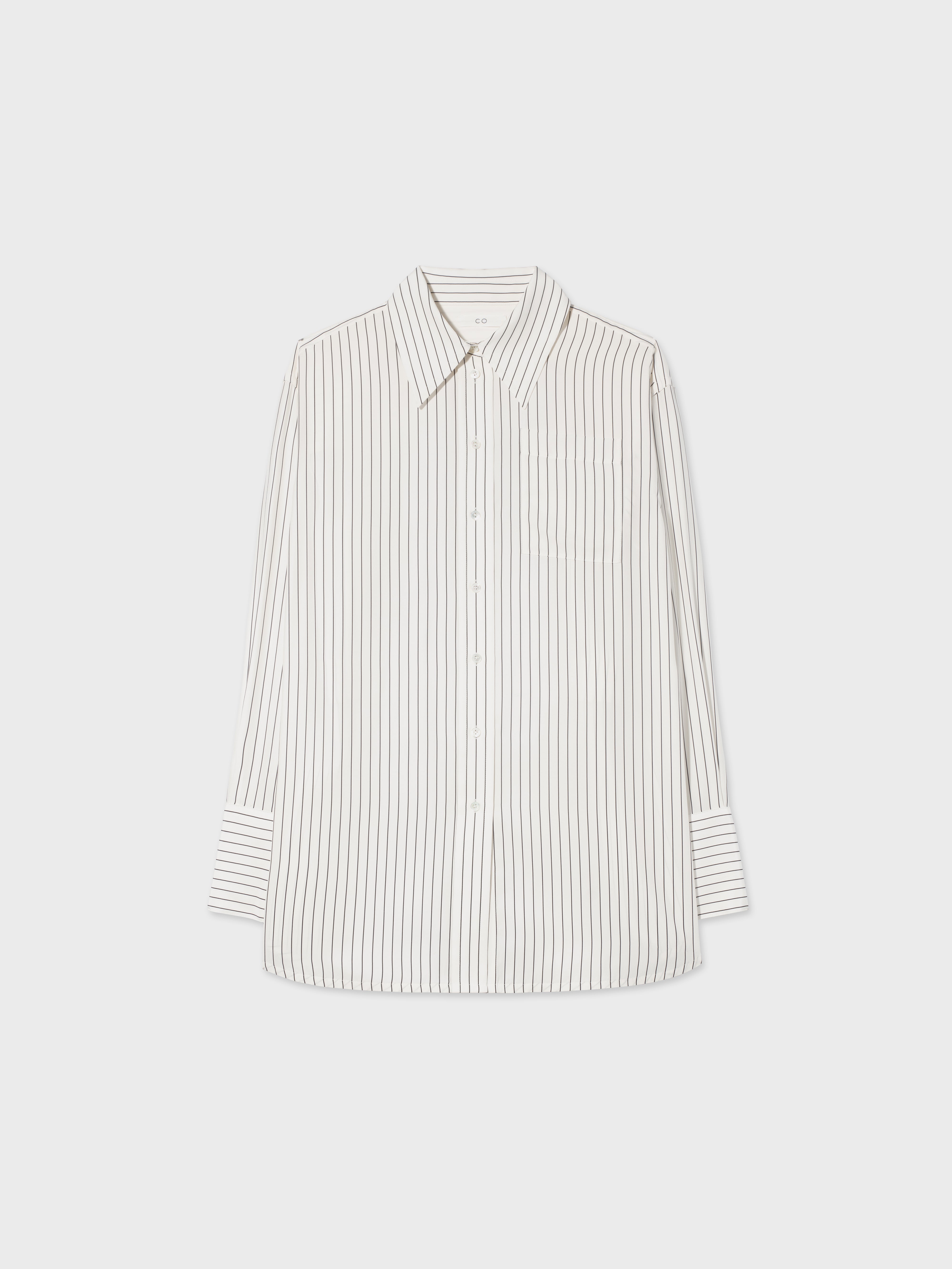 Striped Button Down Shirt in Silk - Stripe