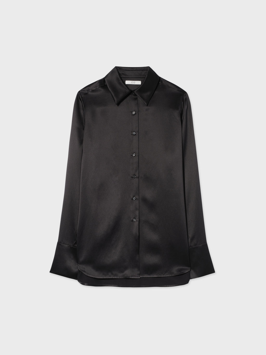 Silk Button Down Shirt - Black - CO