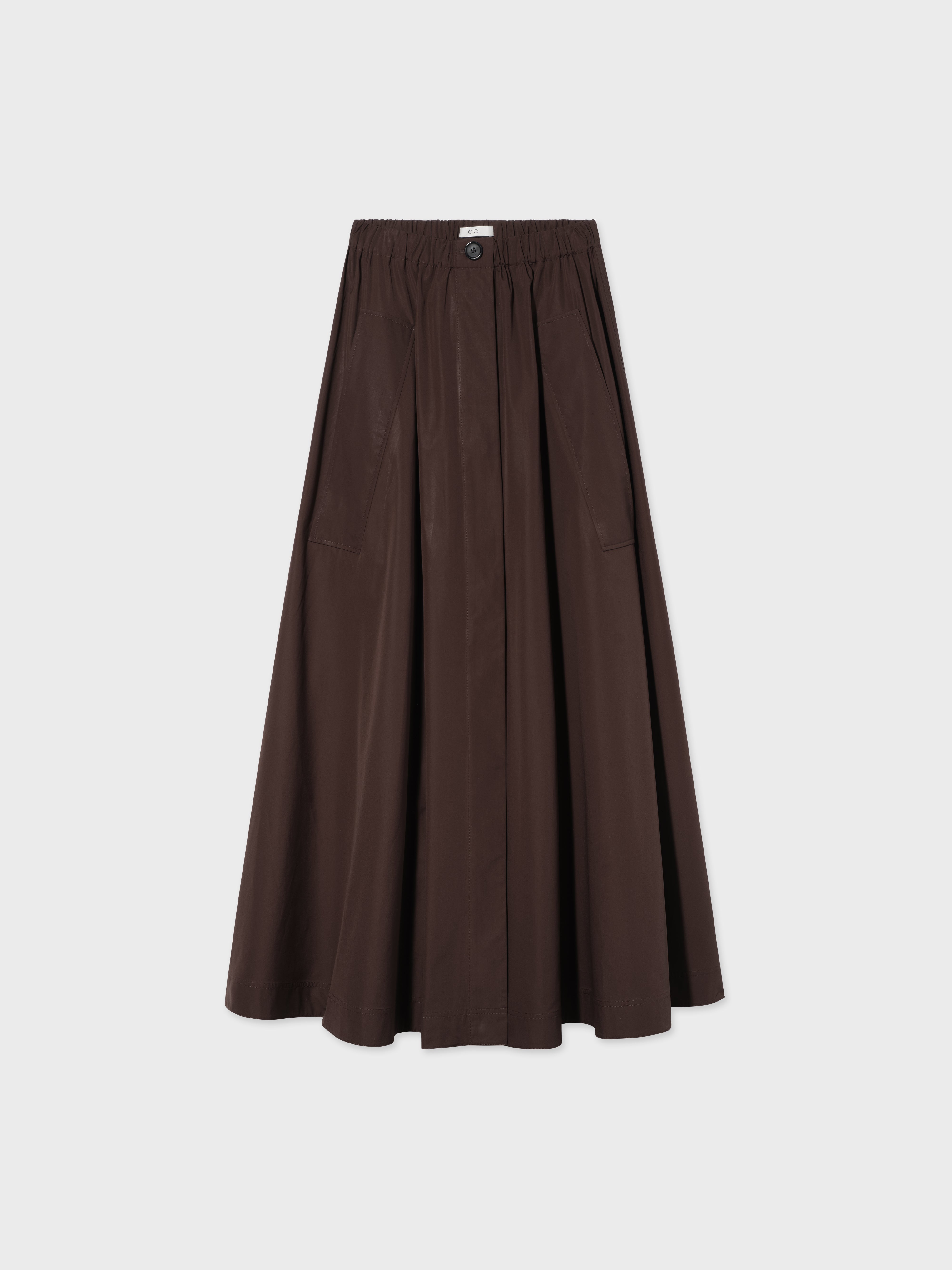 Parachute Skirt in Cotton Poplin - Chocolate