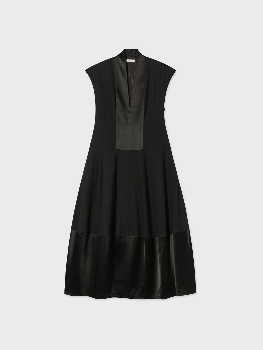 V-Neck Bubble Dress - Black - CO