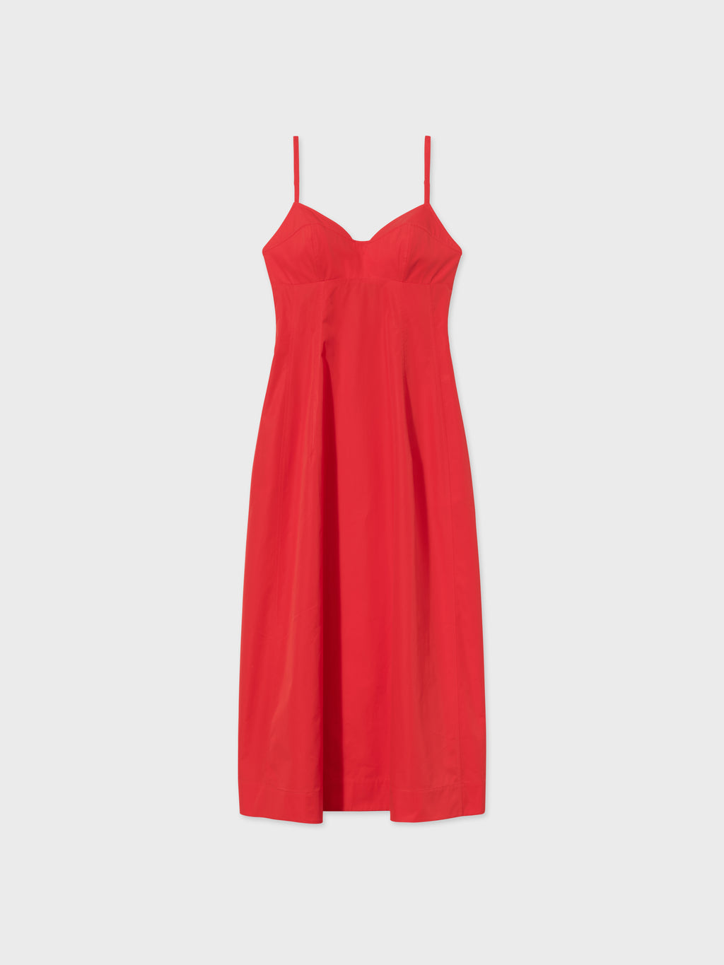 Bustier Dress in Cotton Poplin - Red - CO