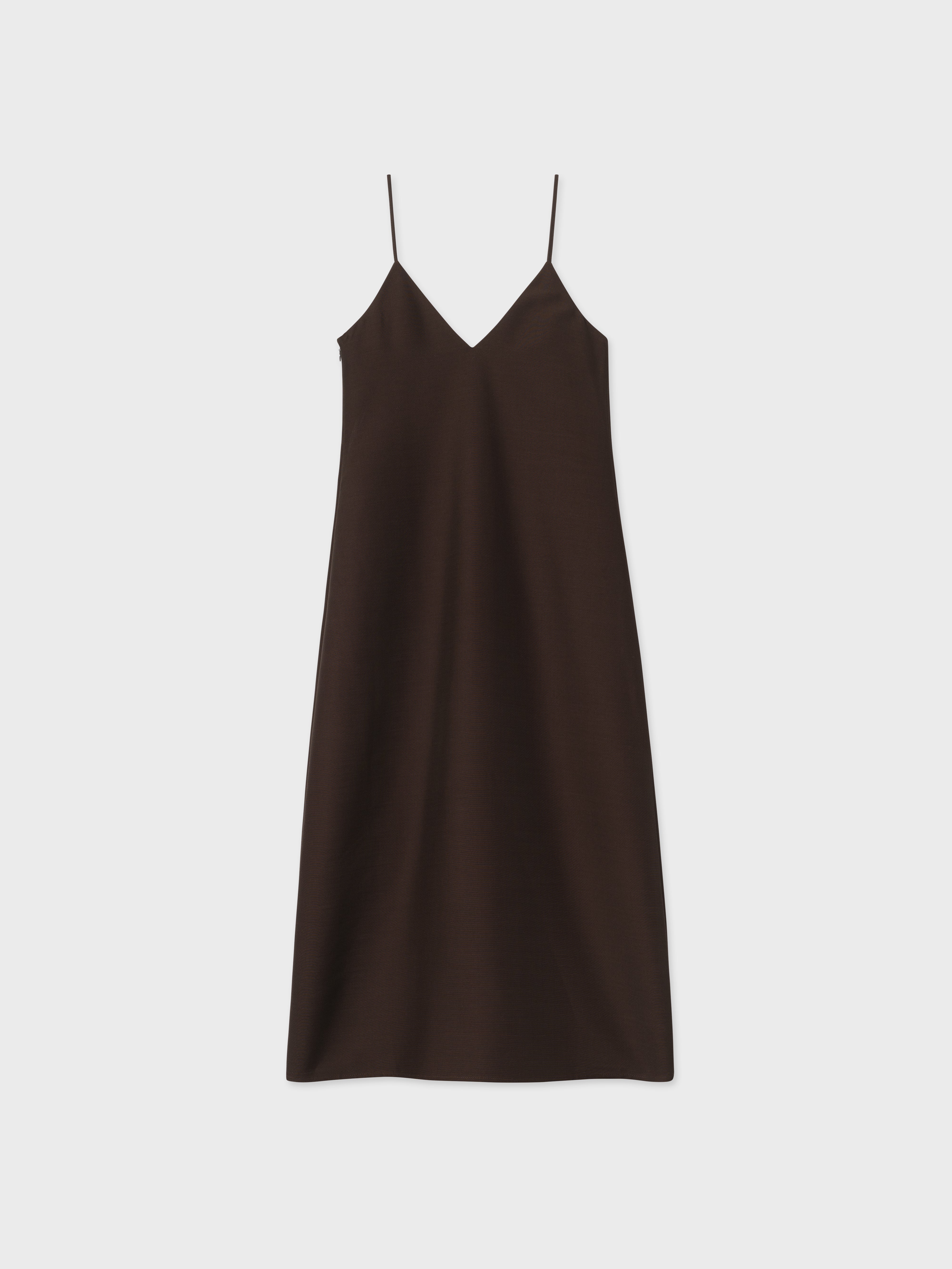 Evening Slip Dress in Faille - Chocolate