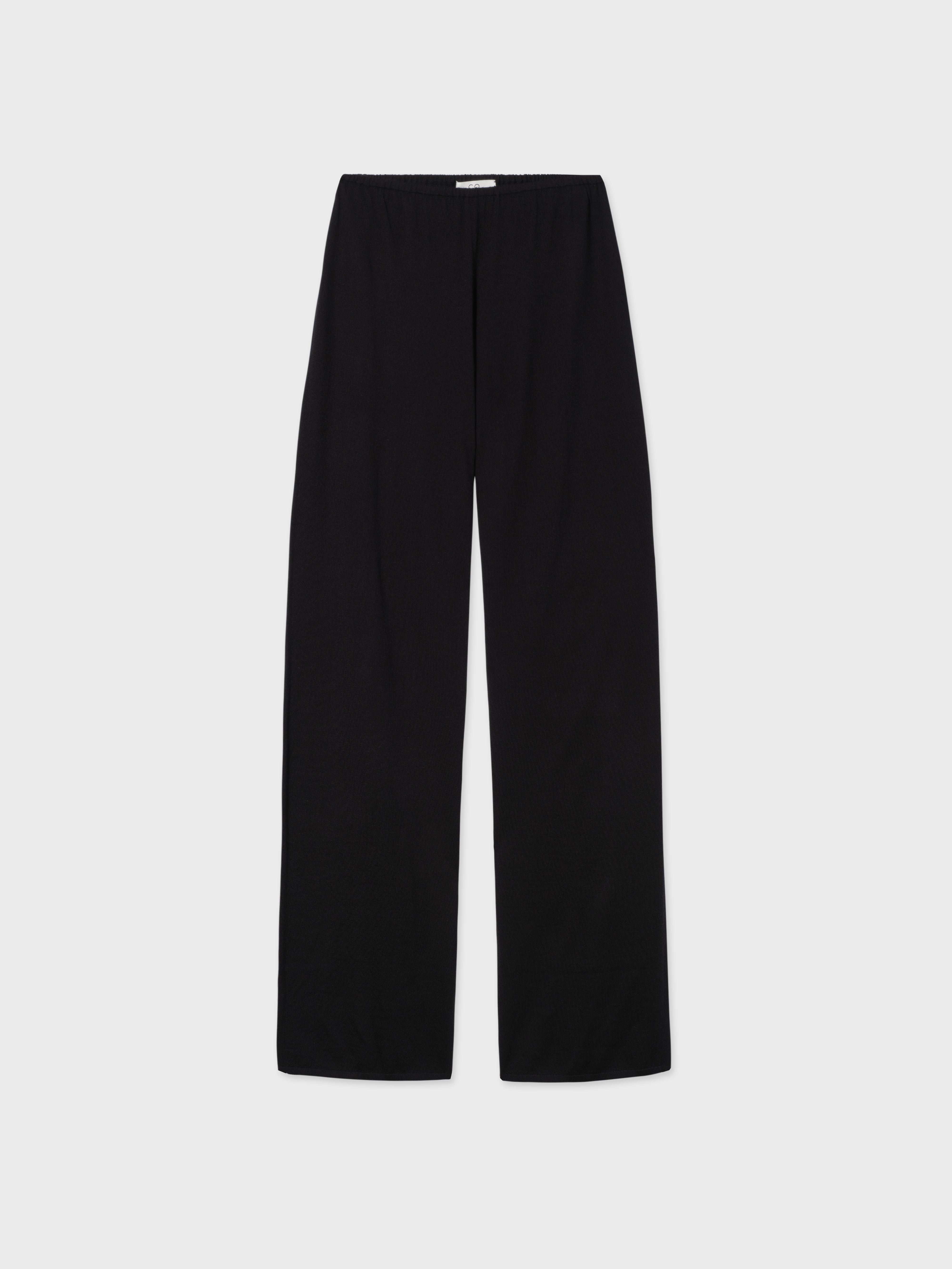 Pull Up Pant in Fine Cashmere - Black