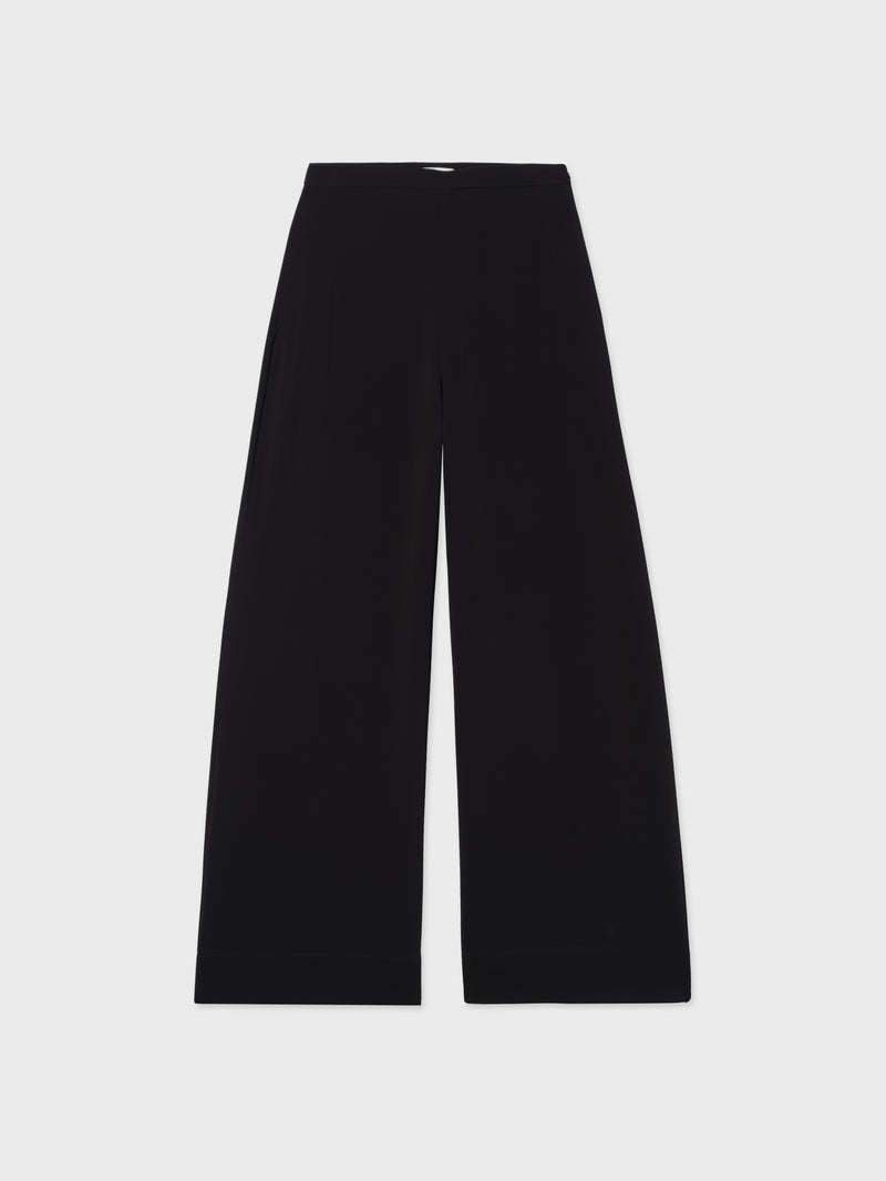 Wide Leg  Pant in Crepe - Black - CO