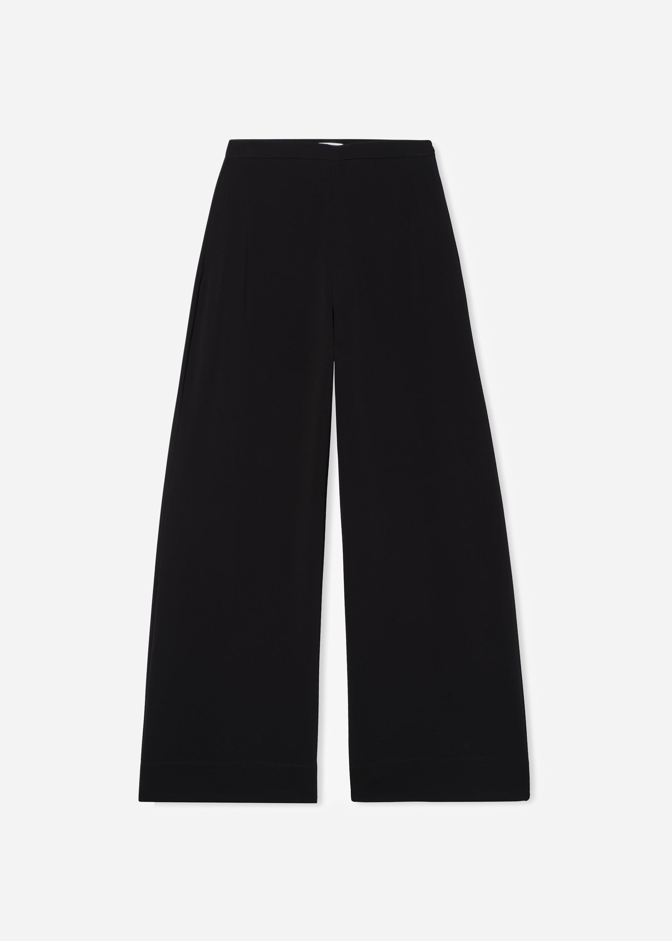 Wide Leg Pant in Crepe - Black