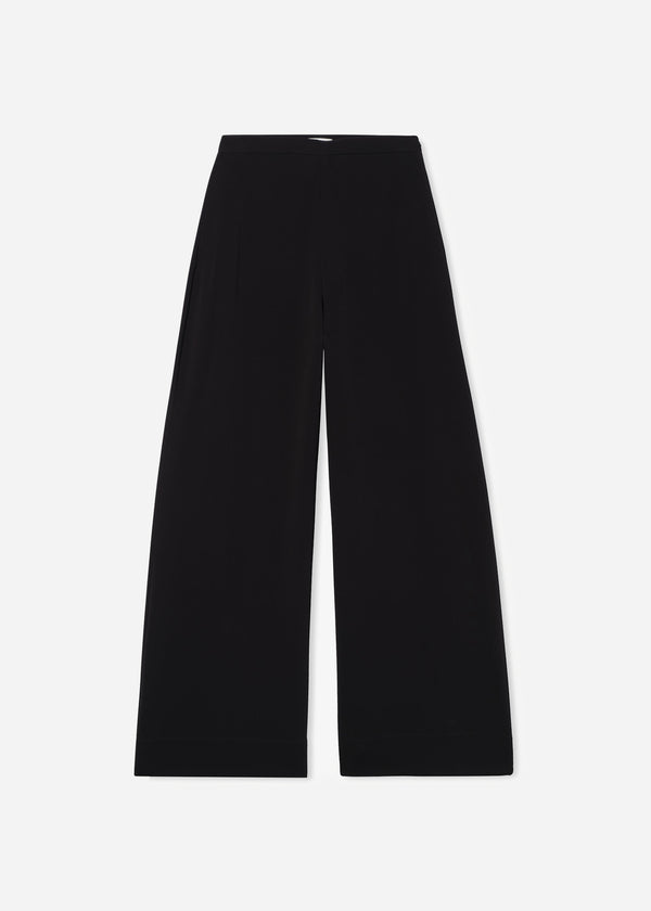 Wide Leg Pant in Crepe - Black - CO