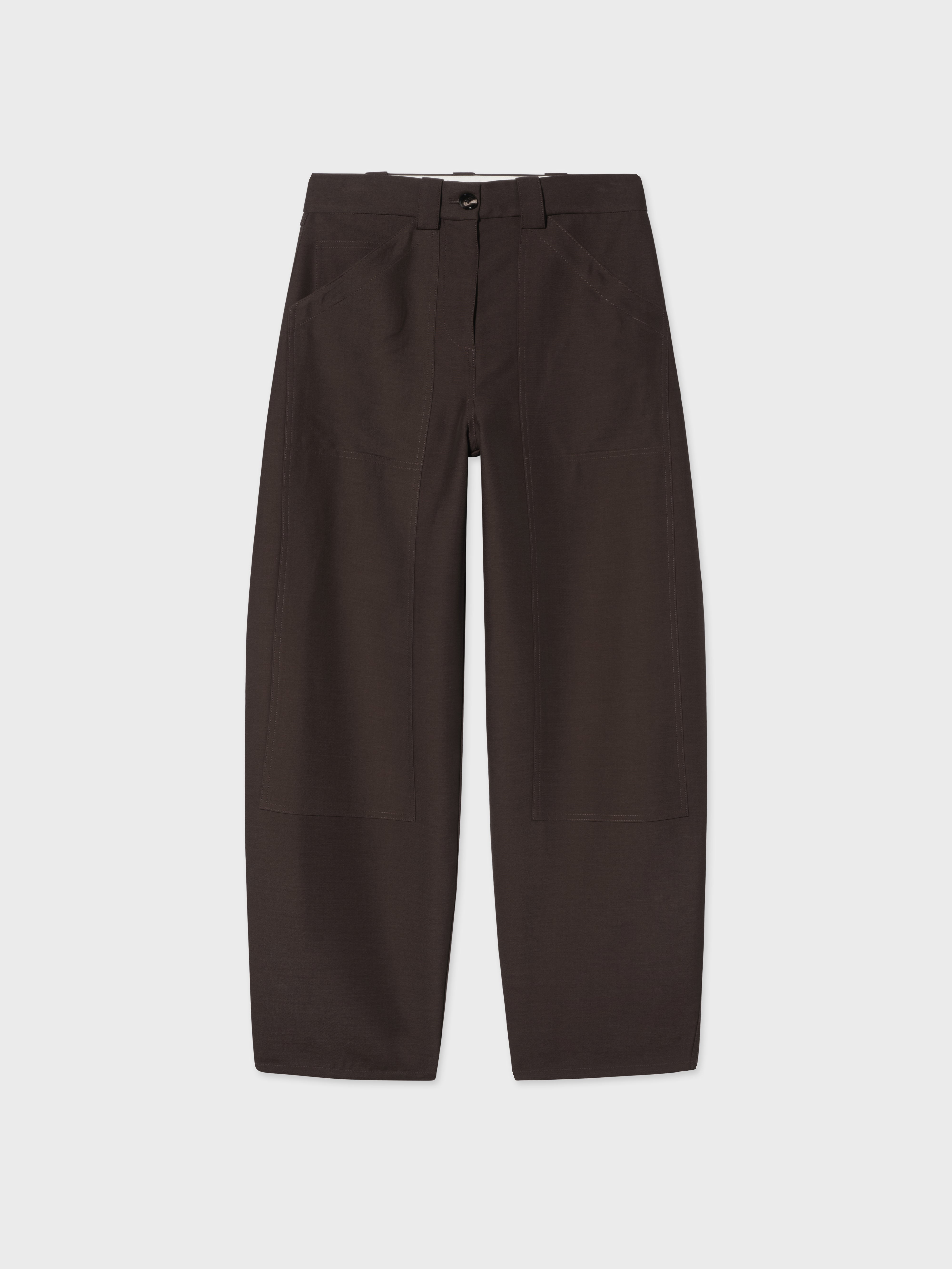 Patch Pocket Pant in Faille - Chocolate