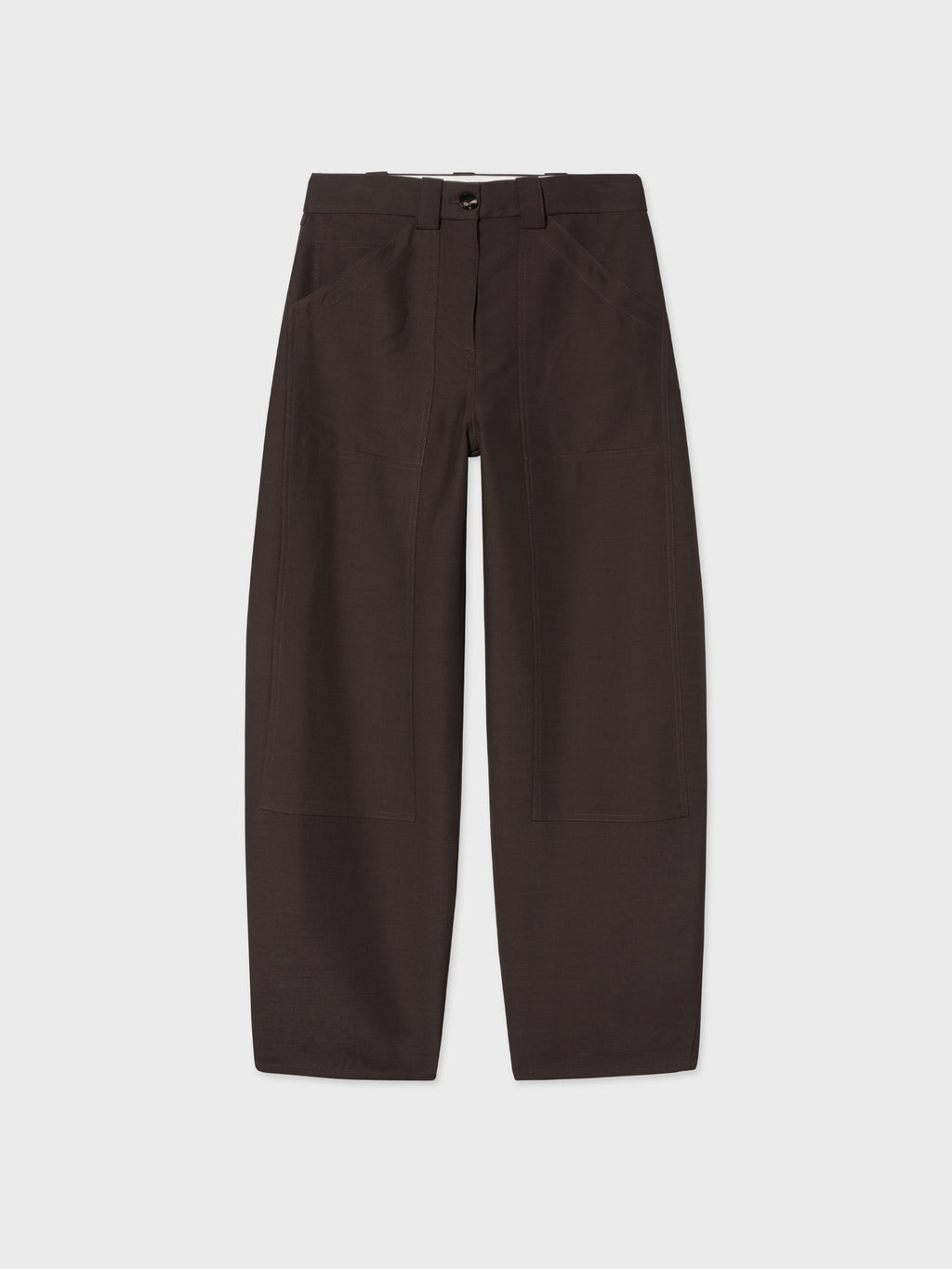 Patch Pocket Pant in Faille - Chocolate - CO