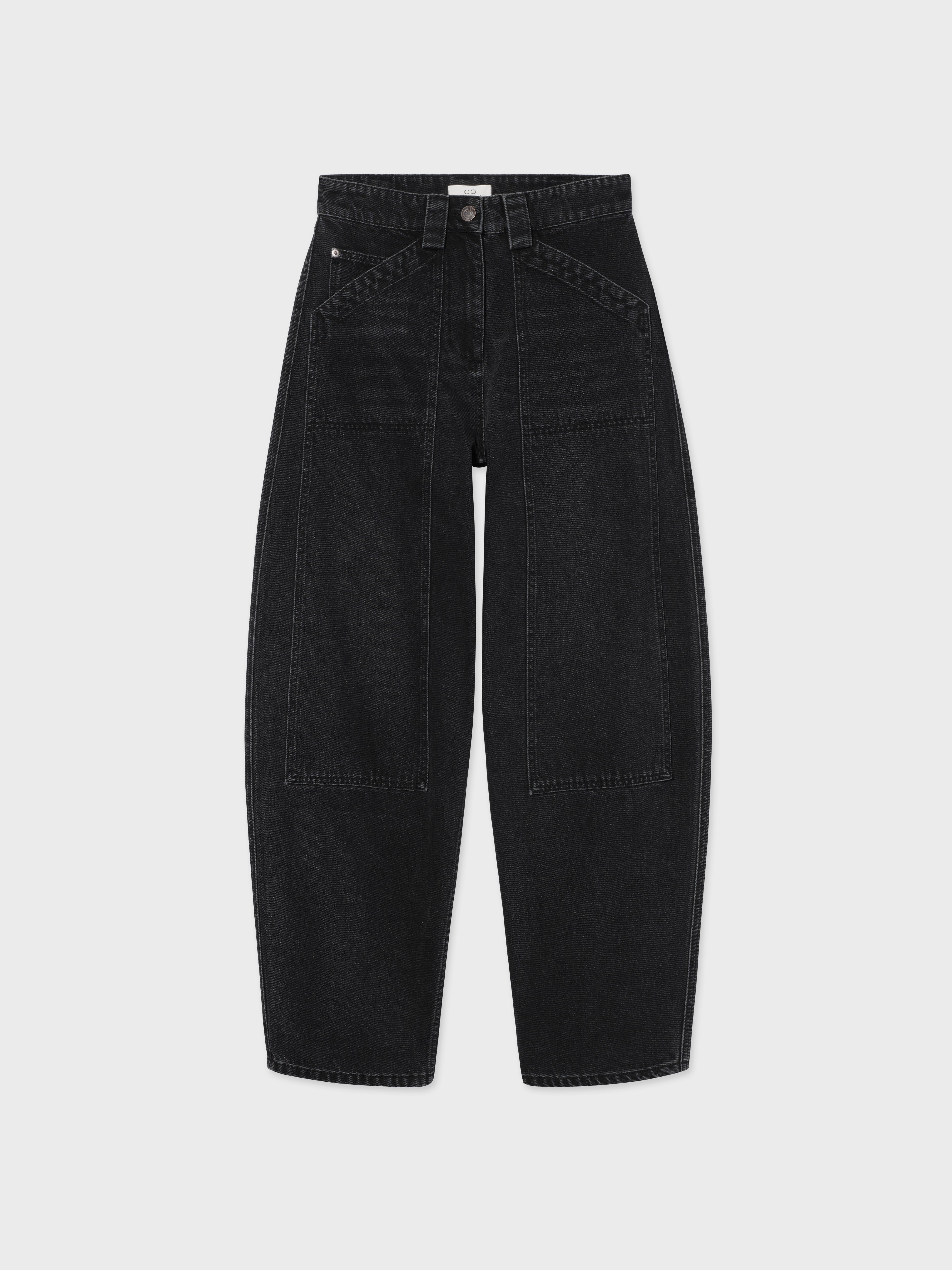 Denim Patch Pocket Pant - Black