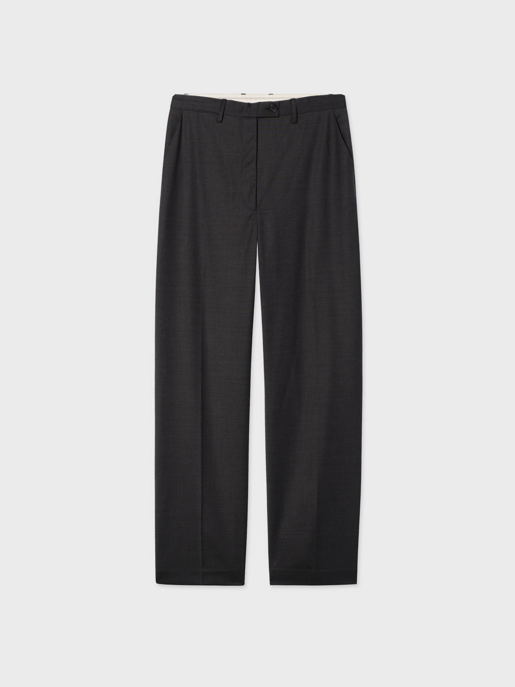 Menswear Drop Waist Pant in Merino Wool - Grey Melange - CO