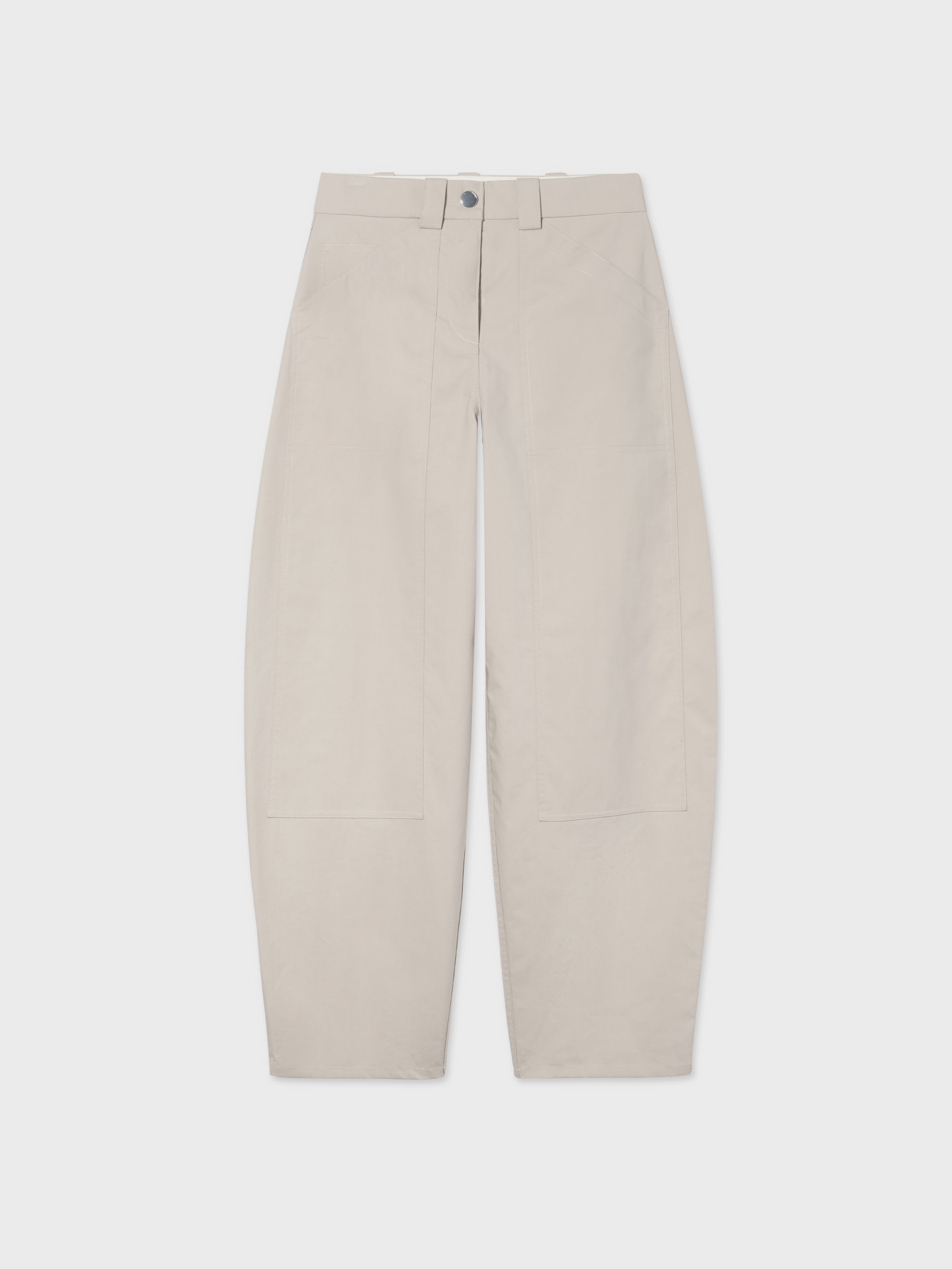 Patch Pant in Cotton Twill - Beige