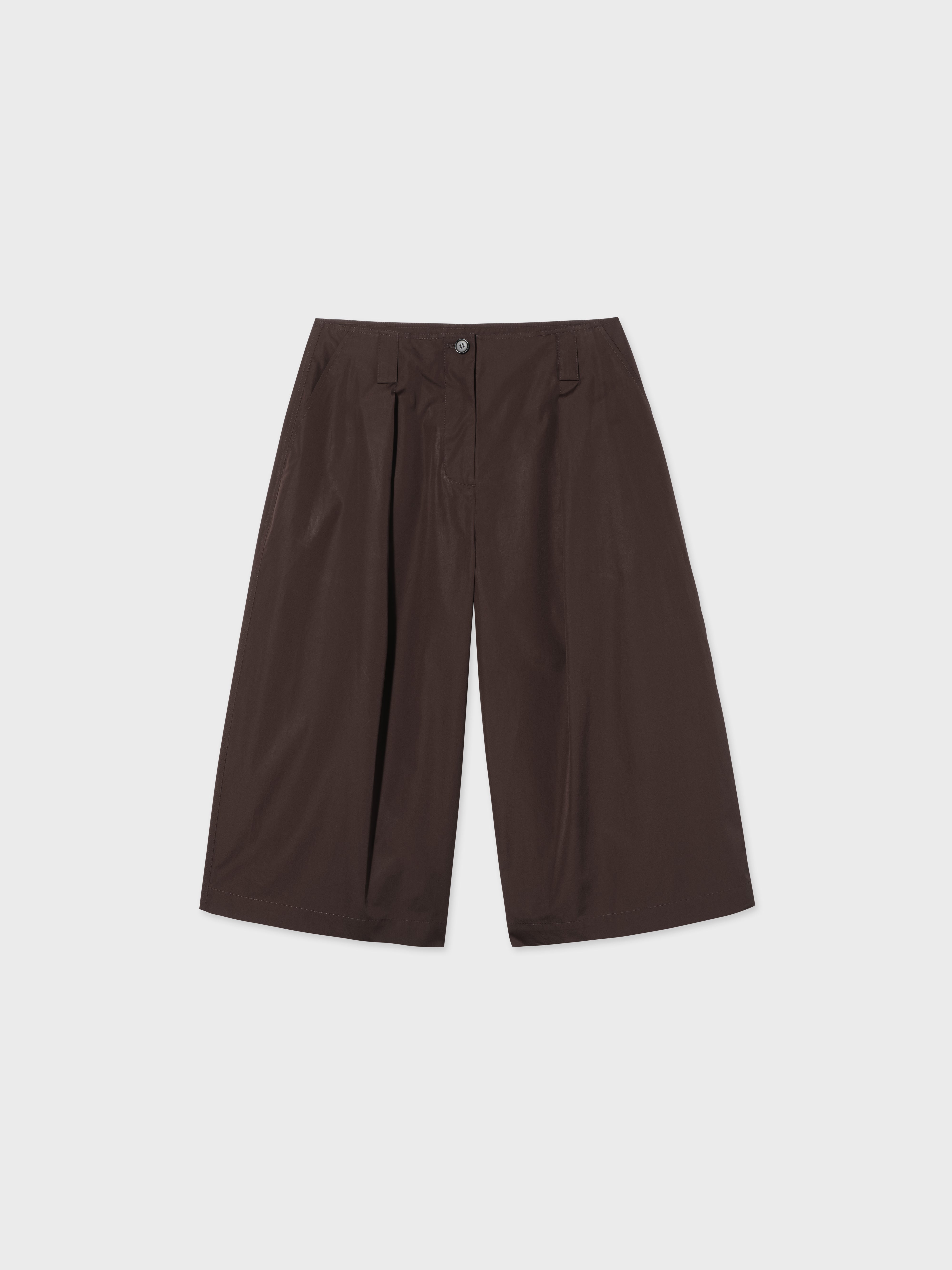 Poplin Culotte Shorts - Chocolate