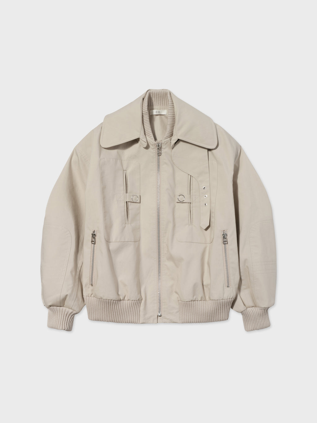 Gathered Bomber in Cotton - Beige - CO