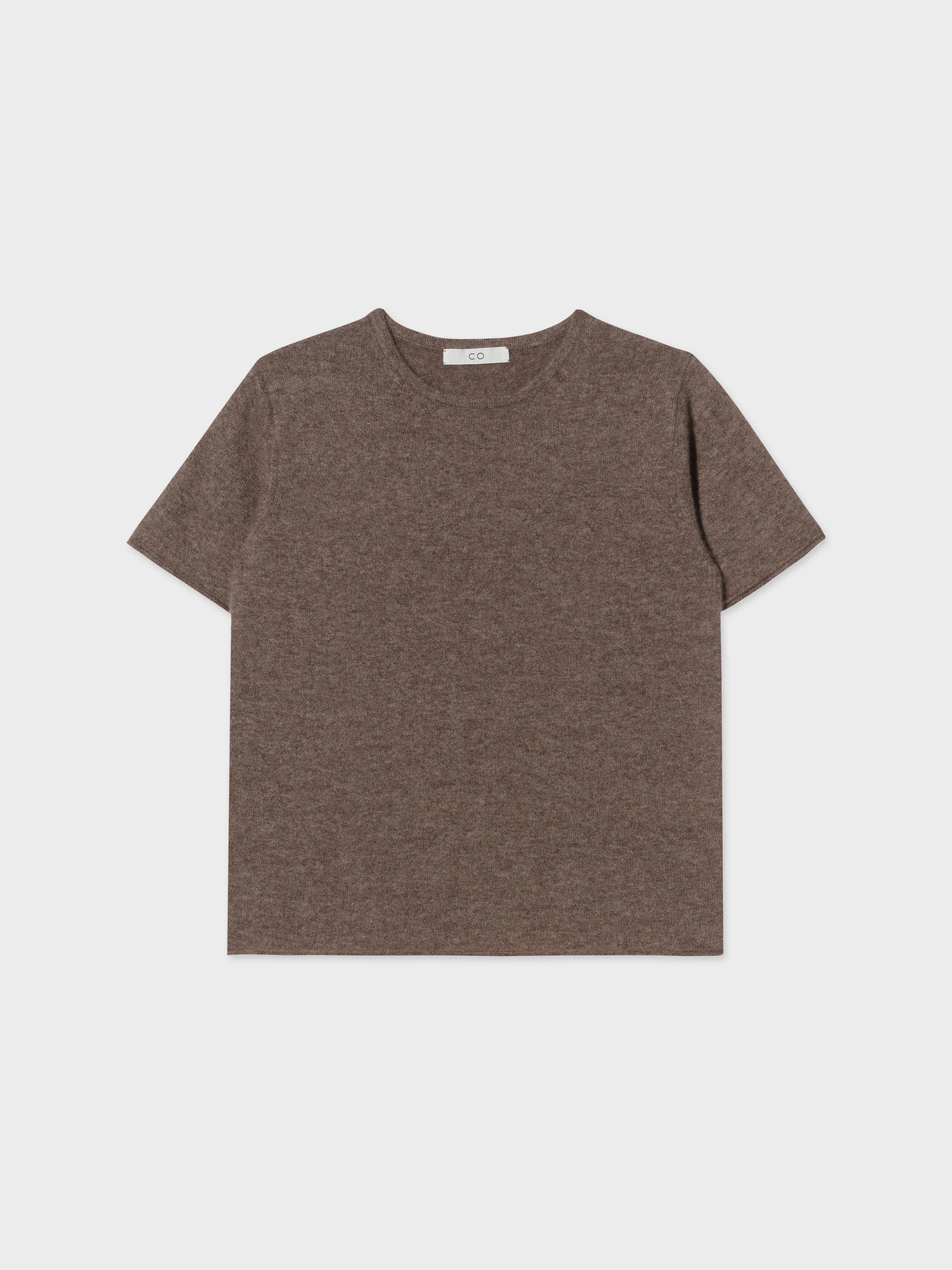 Boxy Tee in Cashmere Silk - Brown