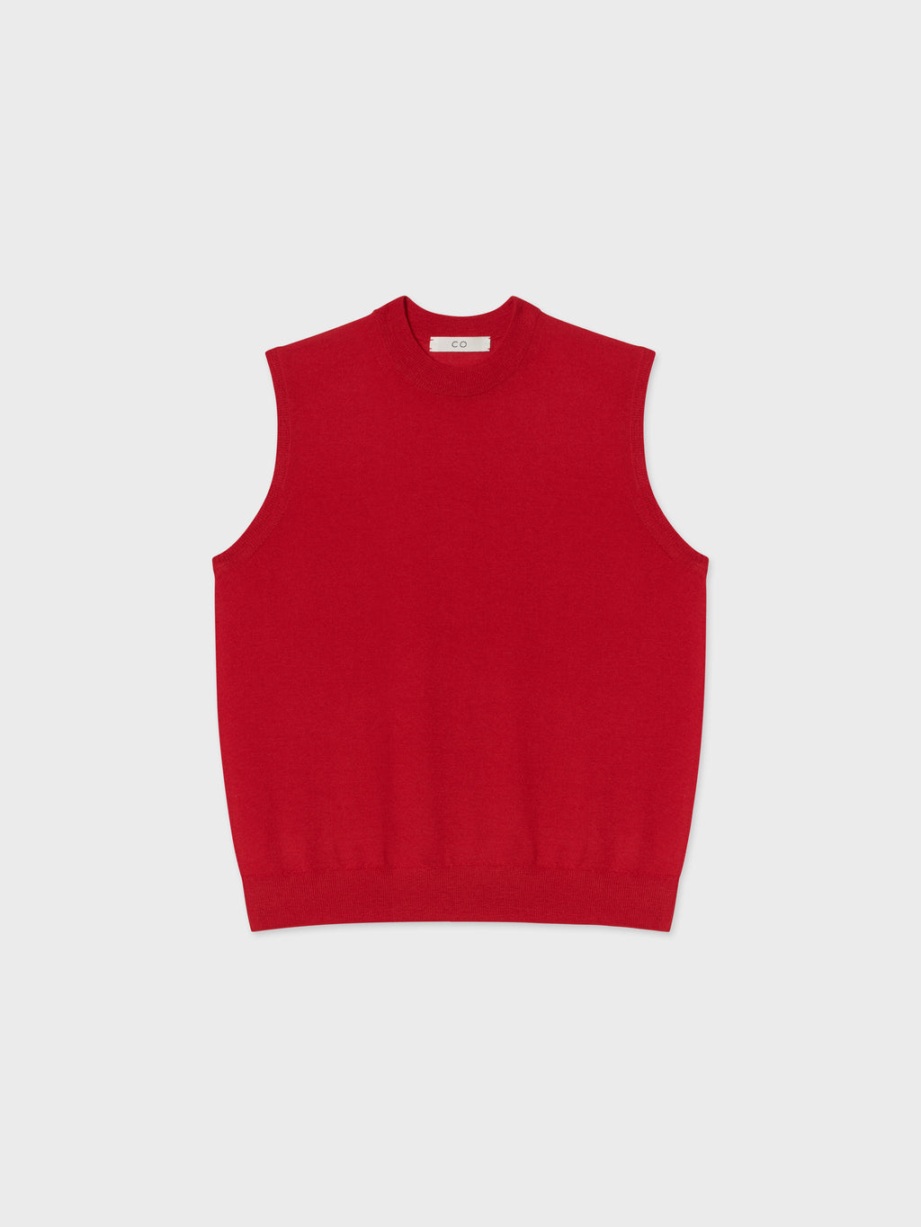 Shell Tank in Fine Cashmere - Red - CO