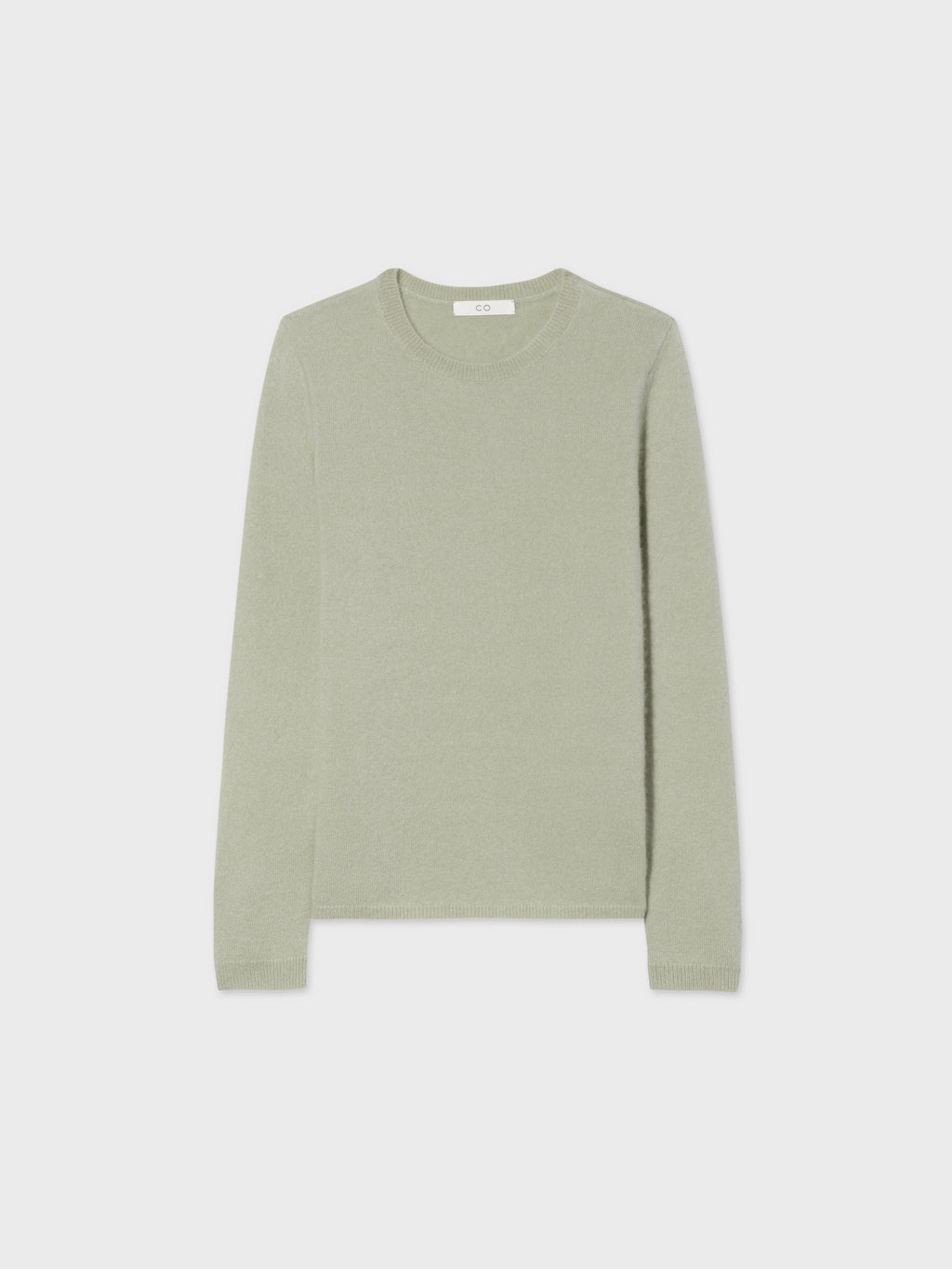 Long Sleeve Crew  in Silk Cashmere  - Light Green - CO