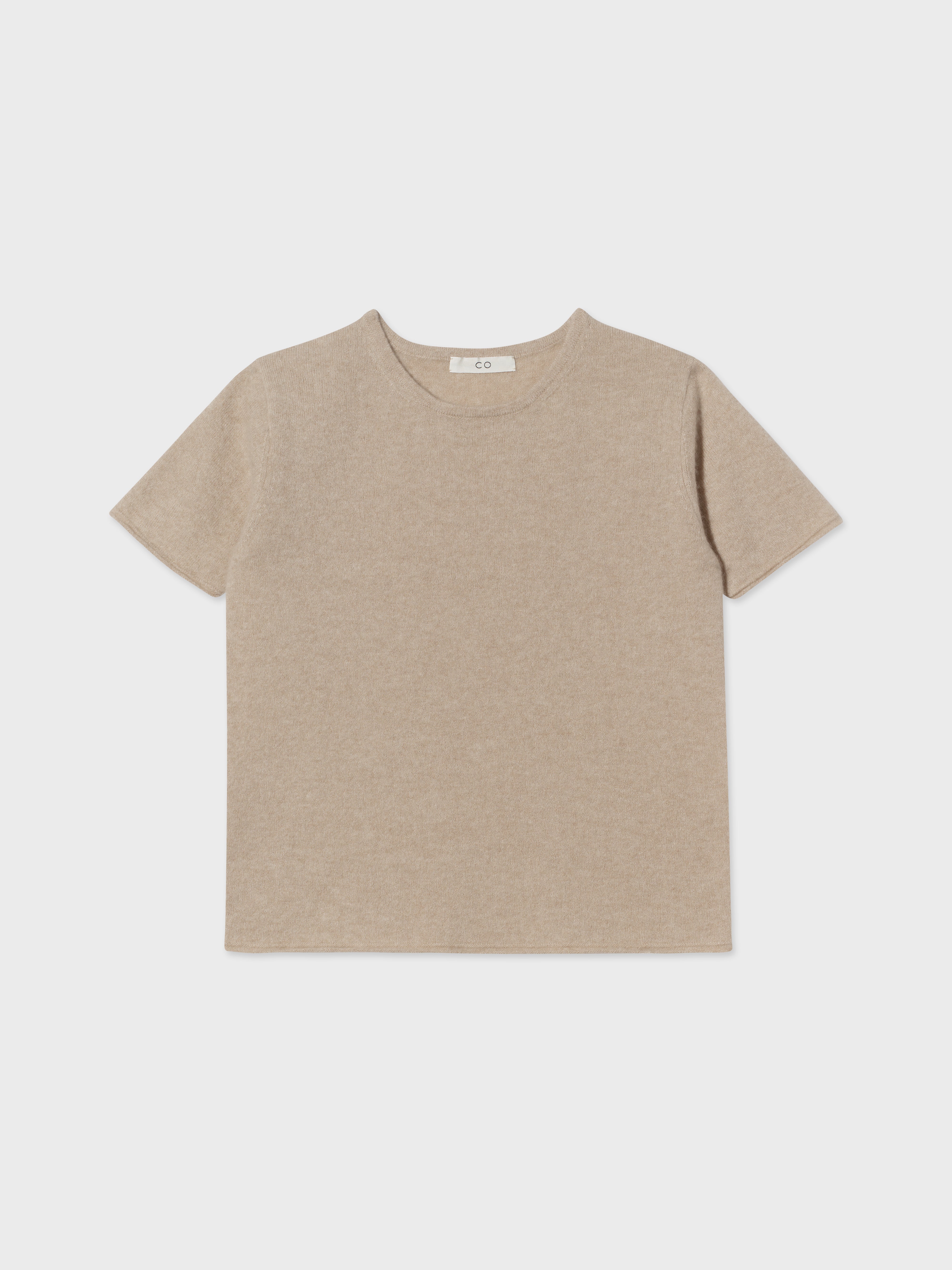 Boxy Tee in Cashmere Silk - Sand