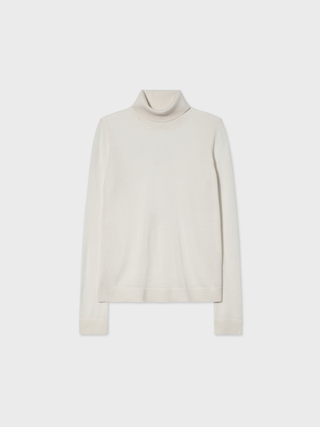 Slim Turtleneck in Fine Cashmere - Ivory - CO