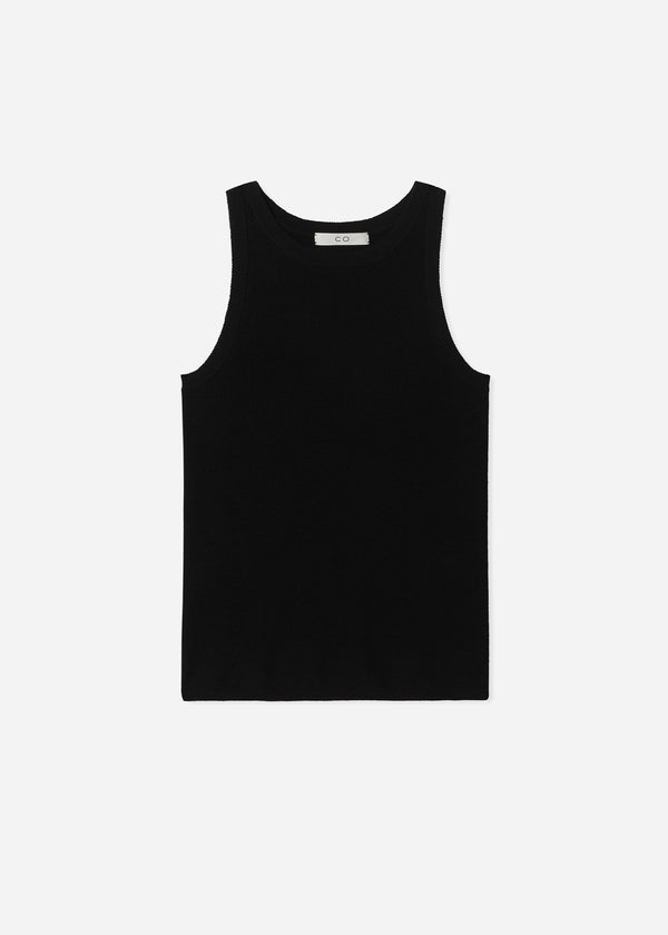 Sporty Tank in Fine Cashmere - Black - CO