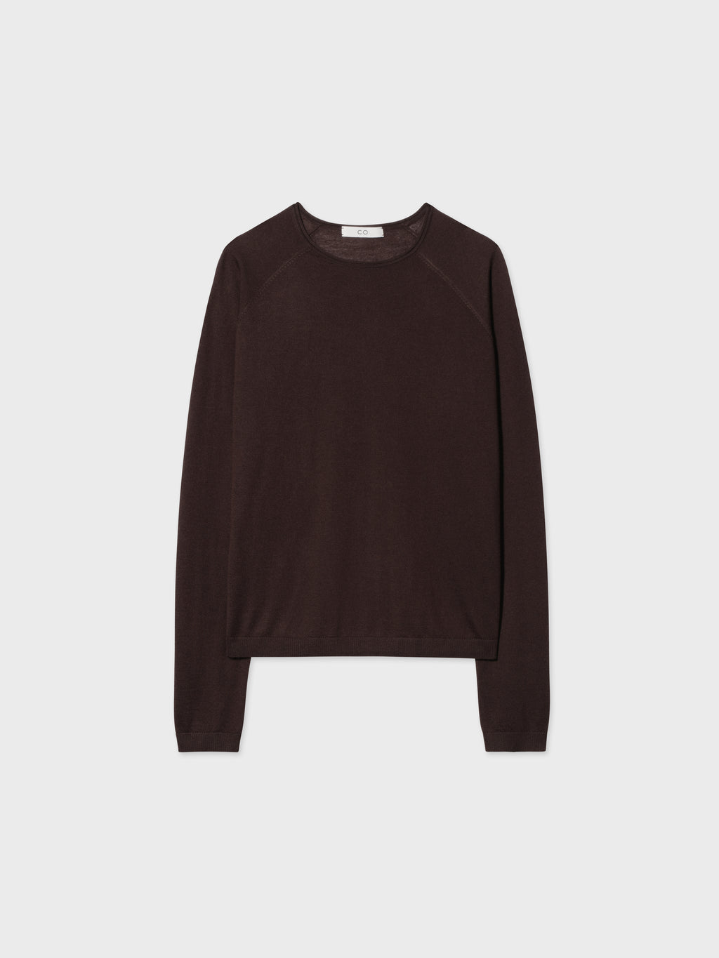 Raglan Crew in Fine Cashmere - Chocolate - CO