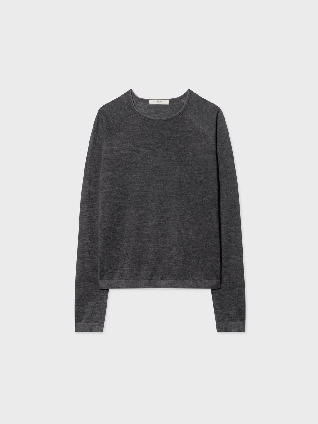 Raglan Crew in Fine Cashmere - Grey - CO