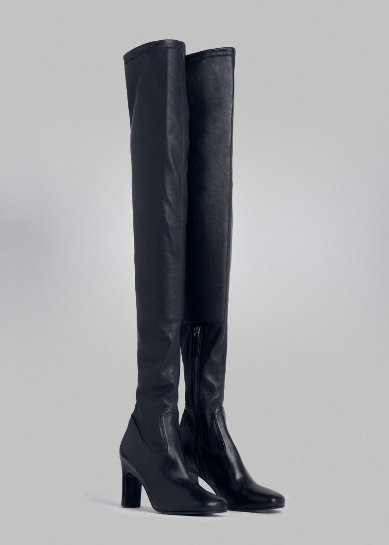 Thigh High Boots in Stretch Leather - CO