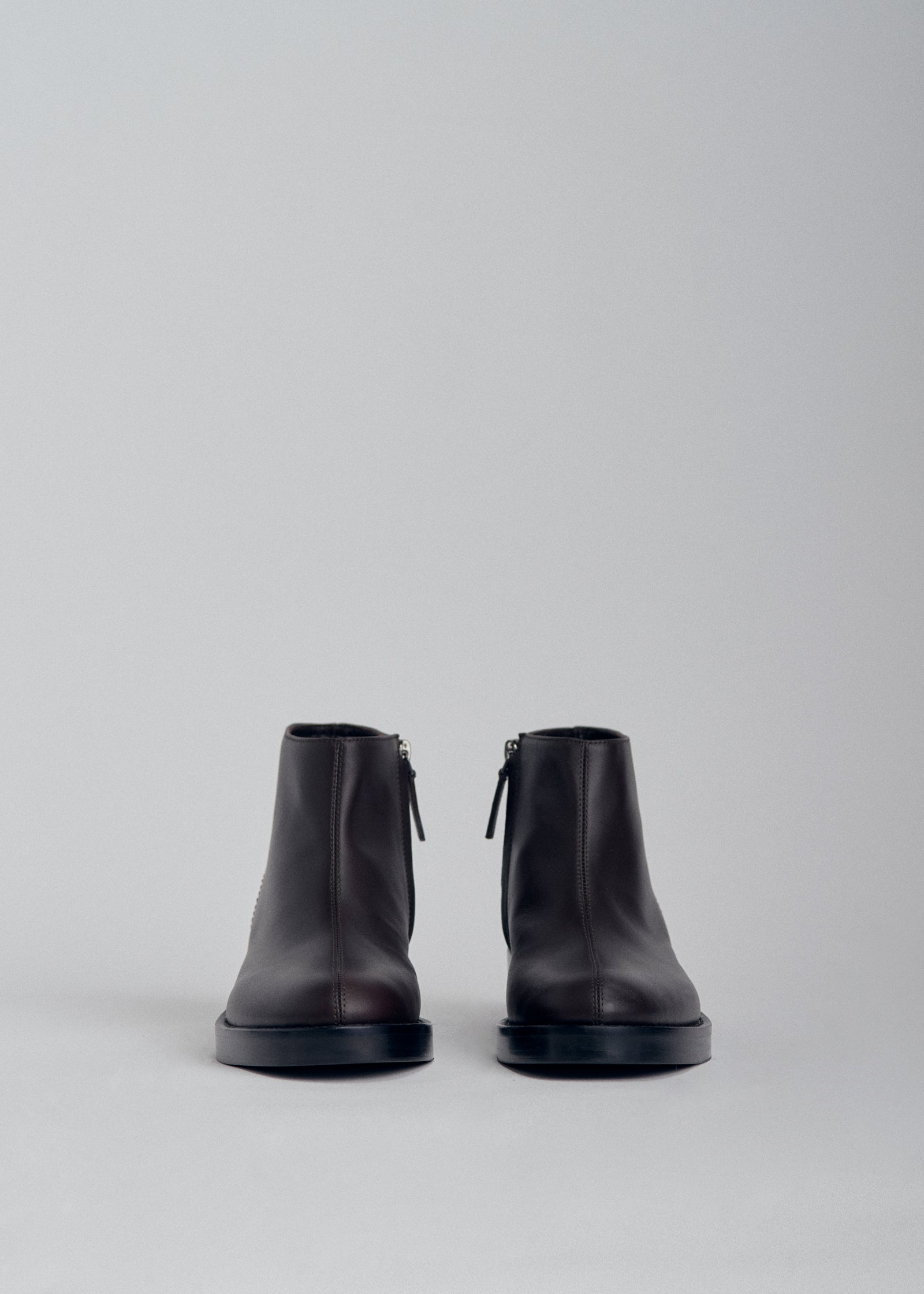 Low Ankle Boot in Smooth Leather - Espresso - CO Collections