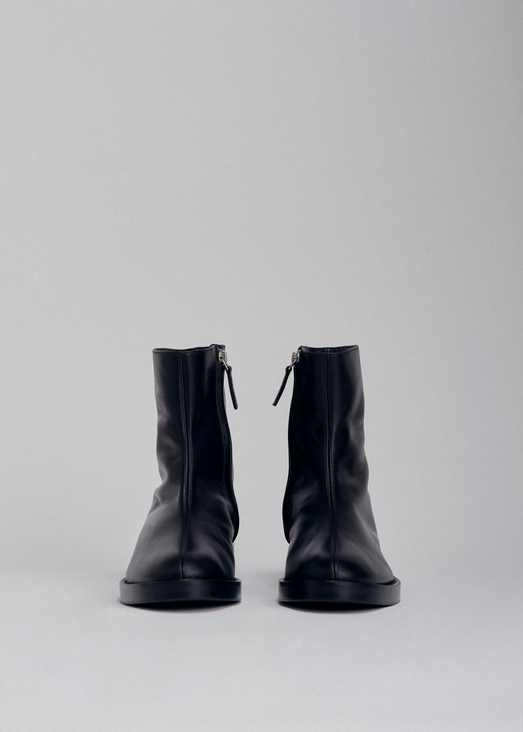 Tall Ankle Boot In Smooth Leather - Black - CO