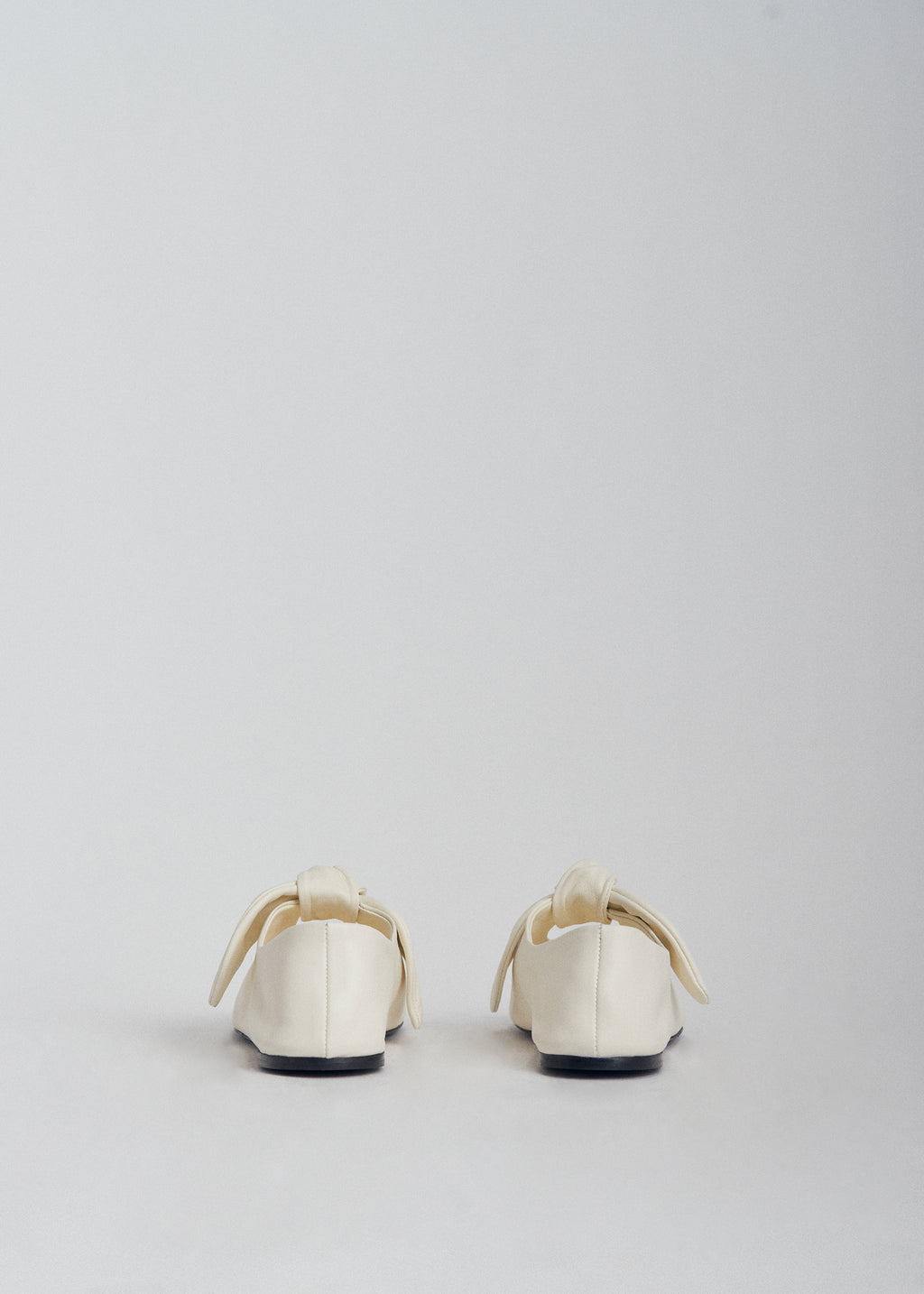 Bow Flat in Nappa Leather - Ivory - CO