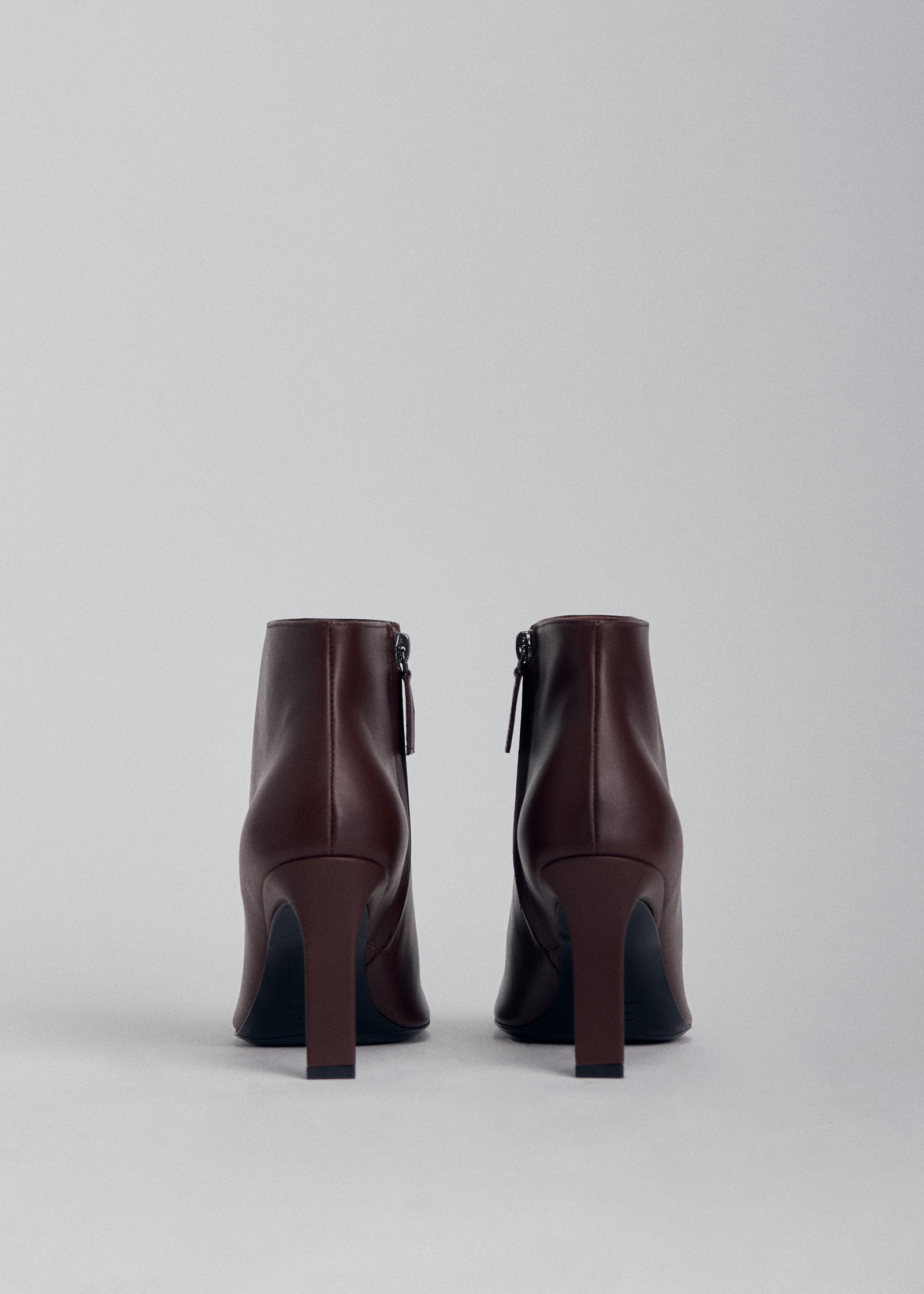 High Heel Ankle Boot in Smooth Leather - Brown - CO Collections