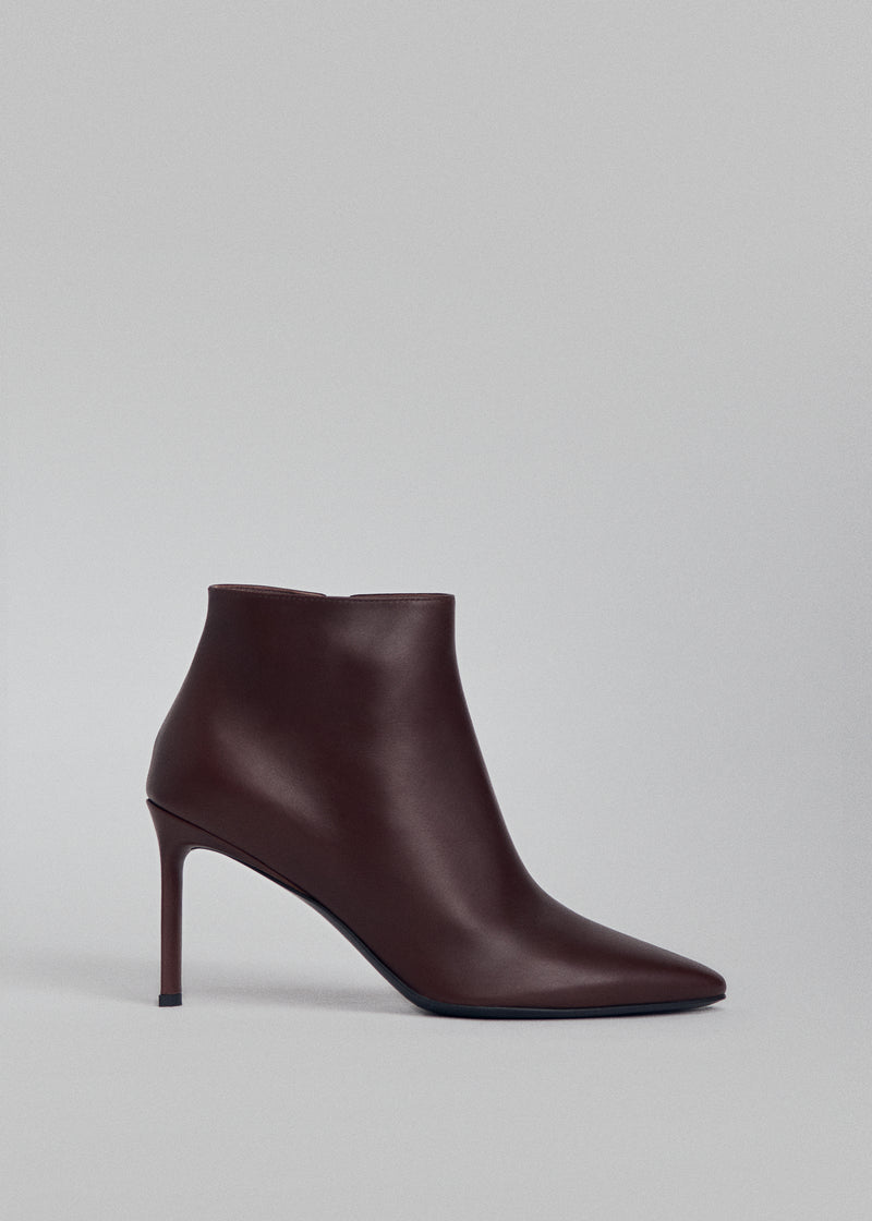 High Heel Ankle Boot in Smooth Leather - Brown - CO